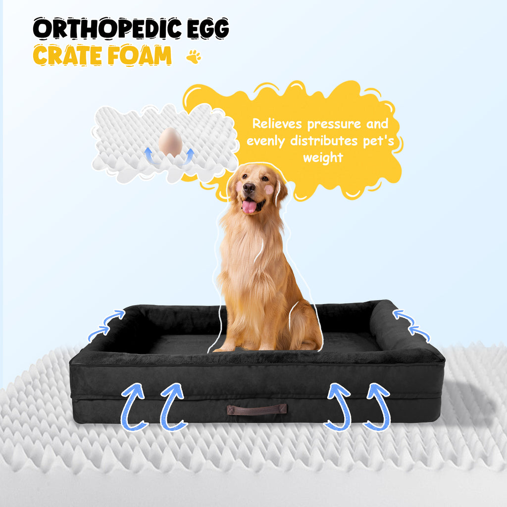 Solespit Large Orthopedic Dog Sofa Bed (Black)