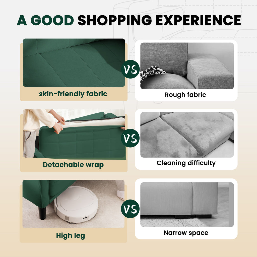 79" Comfy Loveseat Sofa for Small Spaces Small Couch with Removable Washable Cover