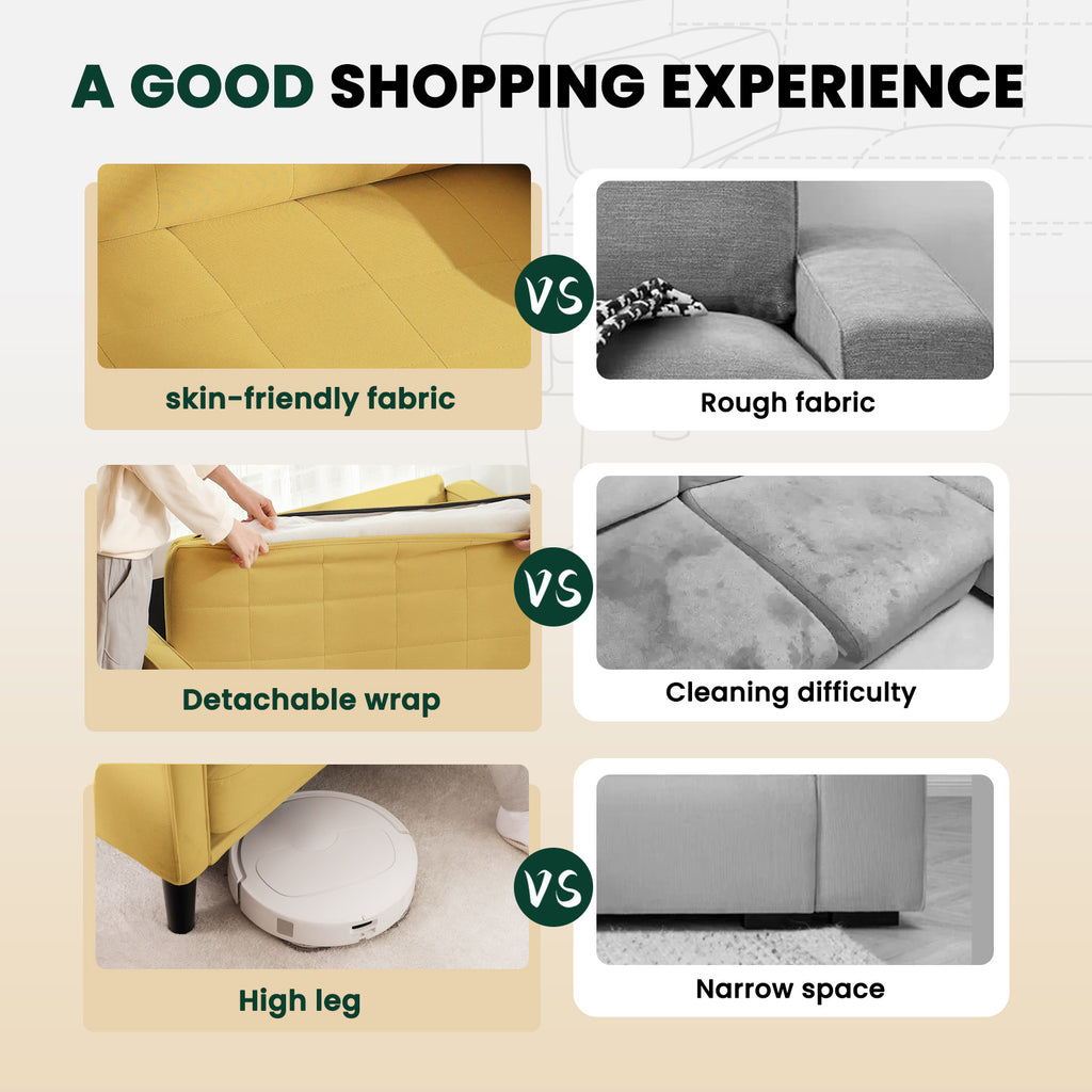 70" Comfy Loveseat Sofa for Small Spaces Small Couch with Removable Washable Cover