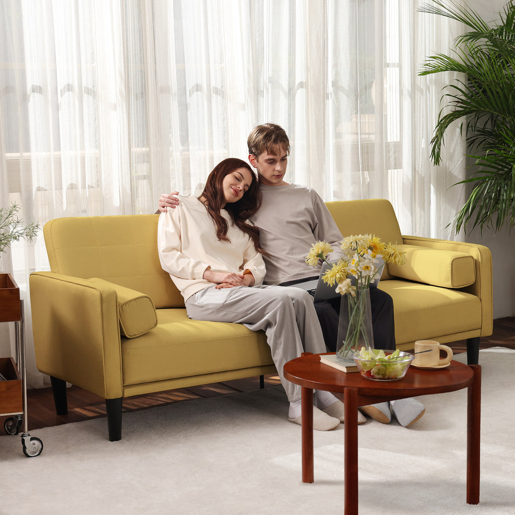 70" Comfy Loveseat Sofa for Small Spaces Small Couch with Removable Washable Cover