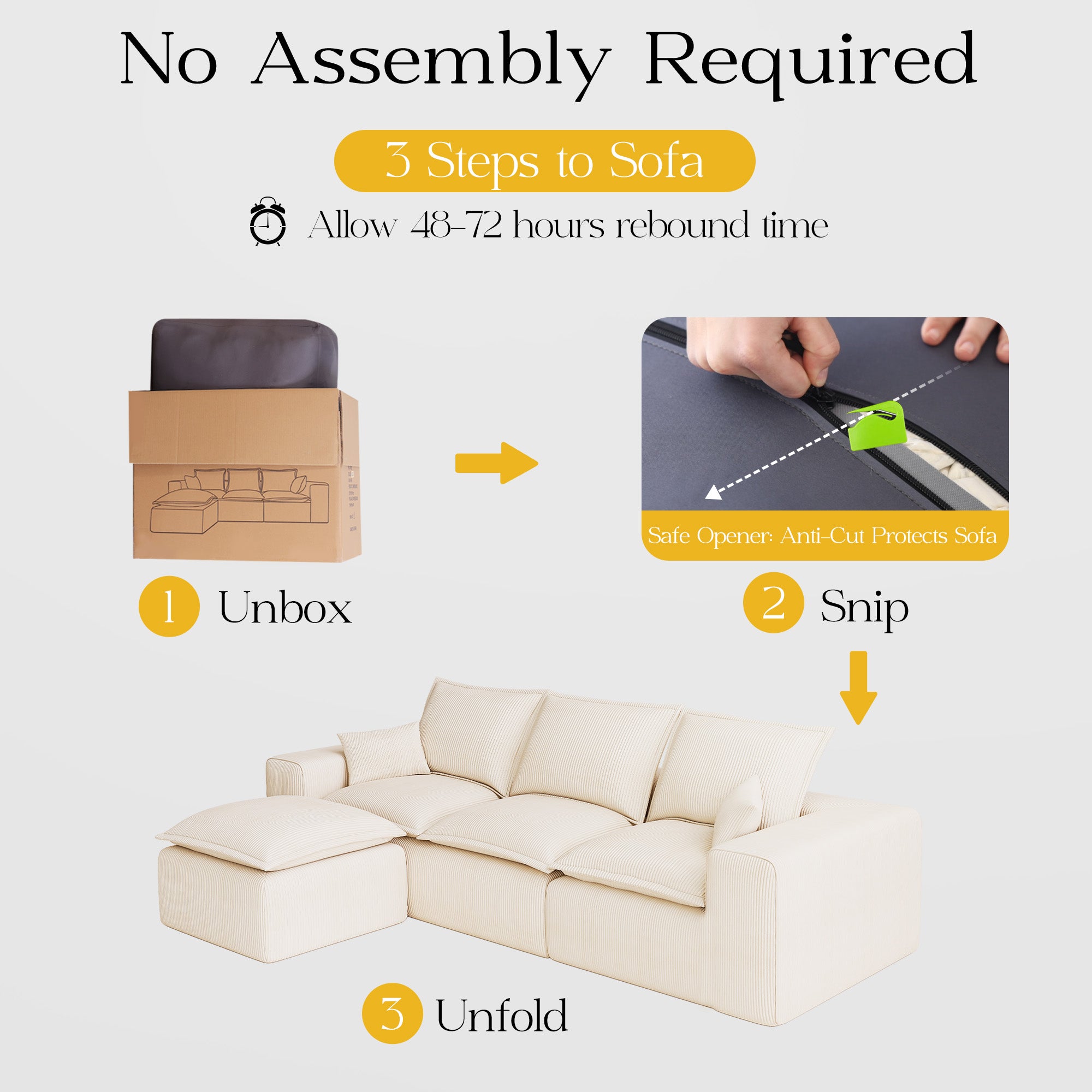 107" L Shaped Modular Sectional Couches for Living Room