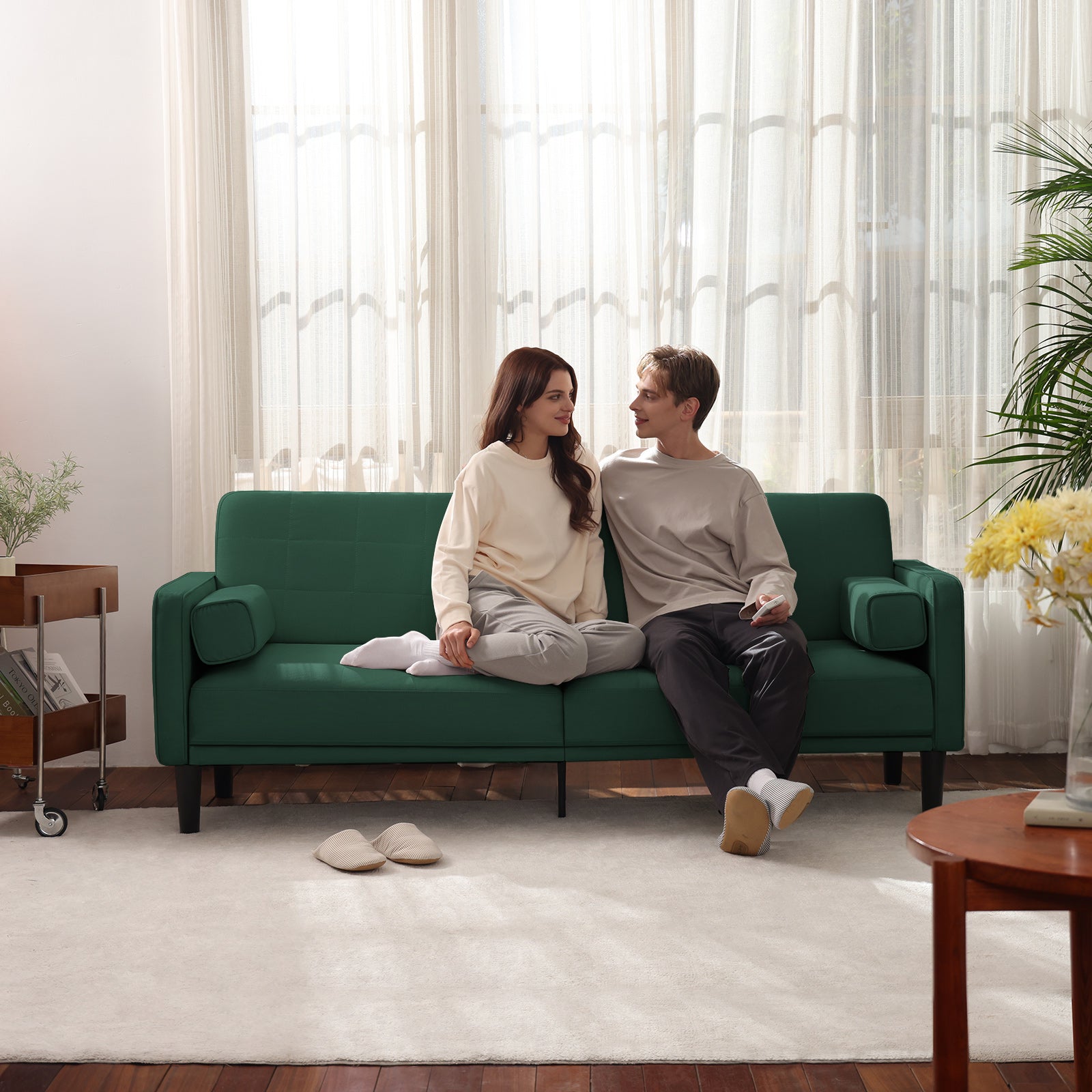 70" Comfy Loveseat Sofa for Small Spaces Small Couch with Removable Washable Cover