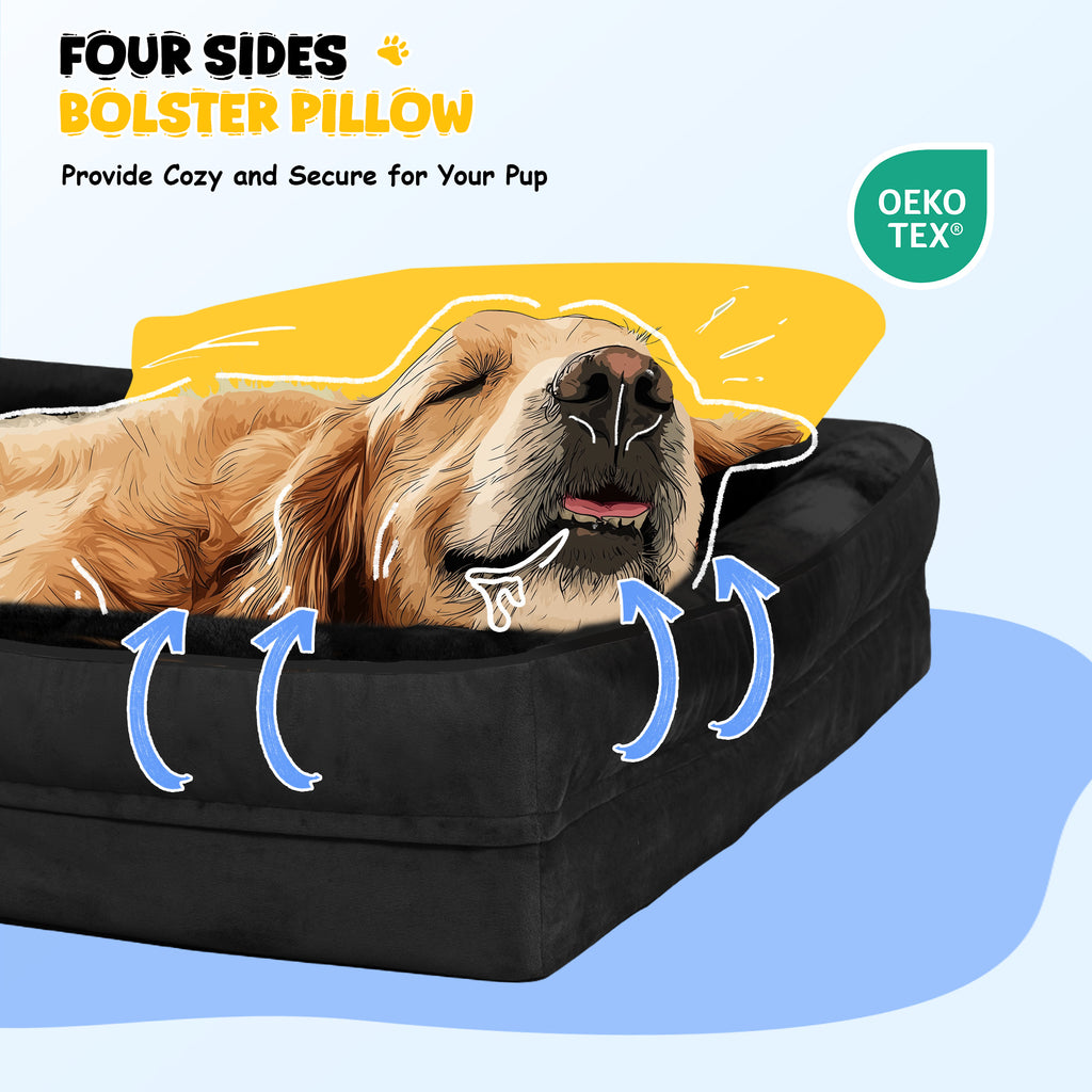 Solespit Large Orthopedic Dog Sofa Bed (Black)