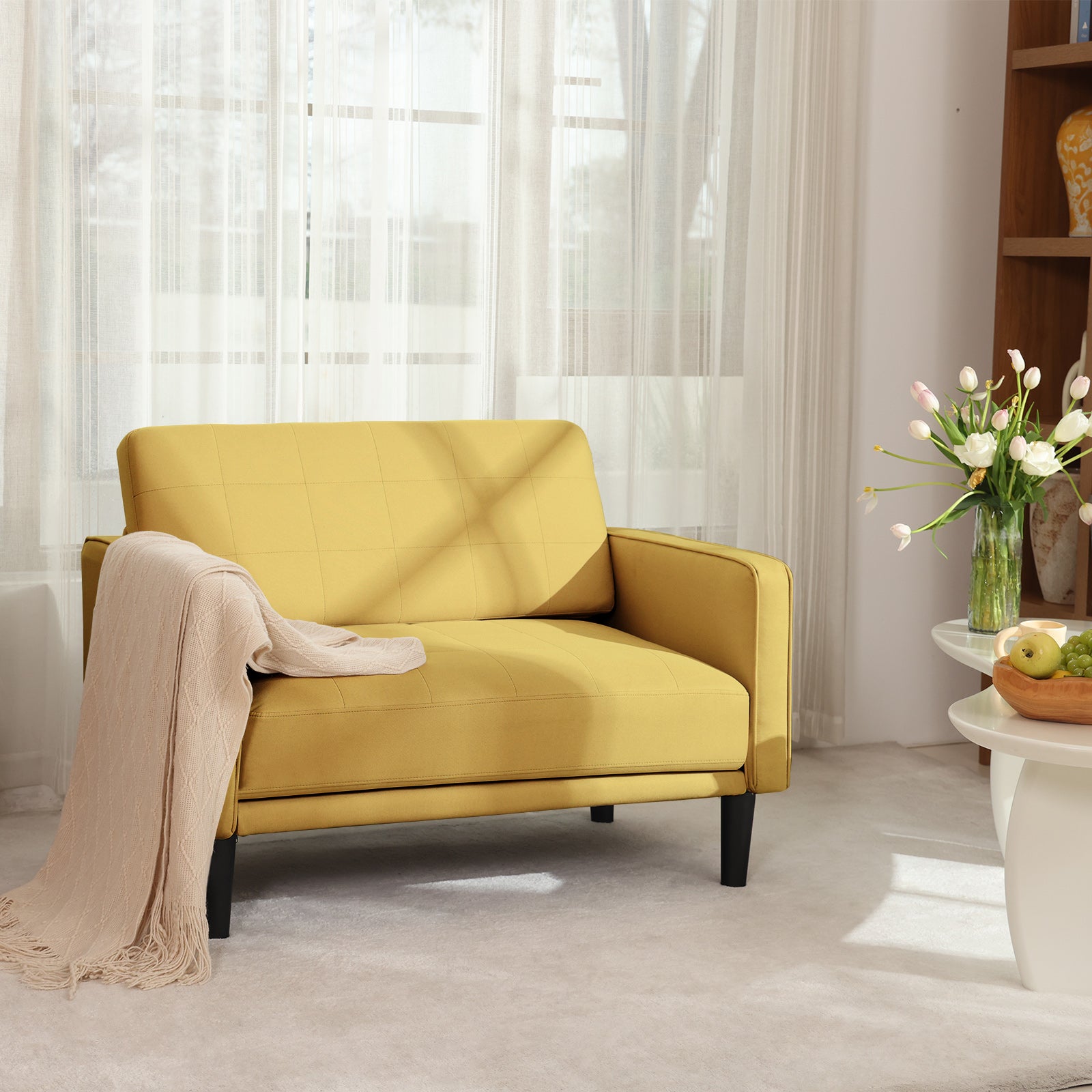 45" Comfy Loveseat Sofa for Small Spaces Small Couch with Removable Washable Cover