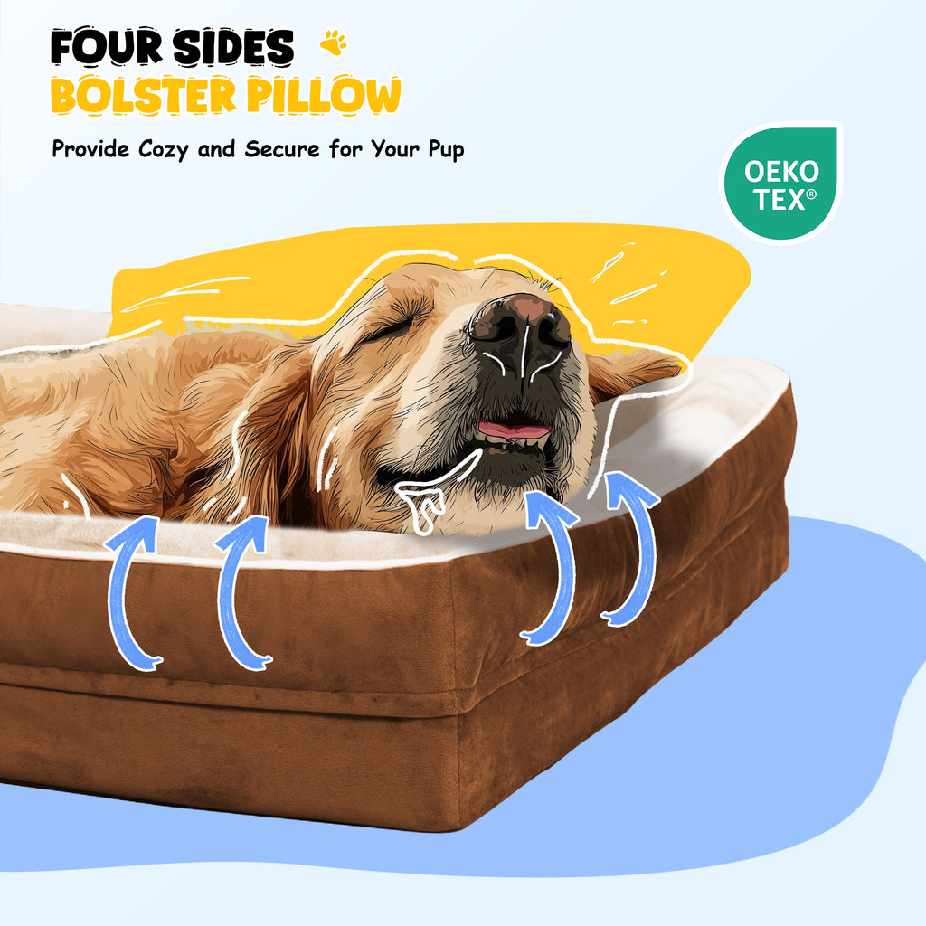 Solespit Large Orthopedic Dog Sofa Bed (Brown)