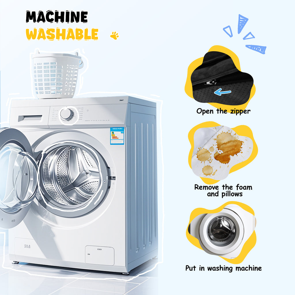 Solespit Large Orthopedic Dog Sofa Bed (Black)