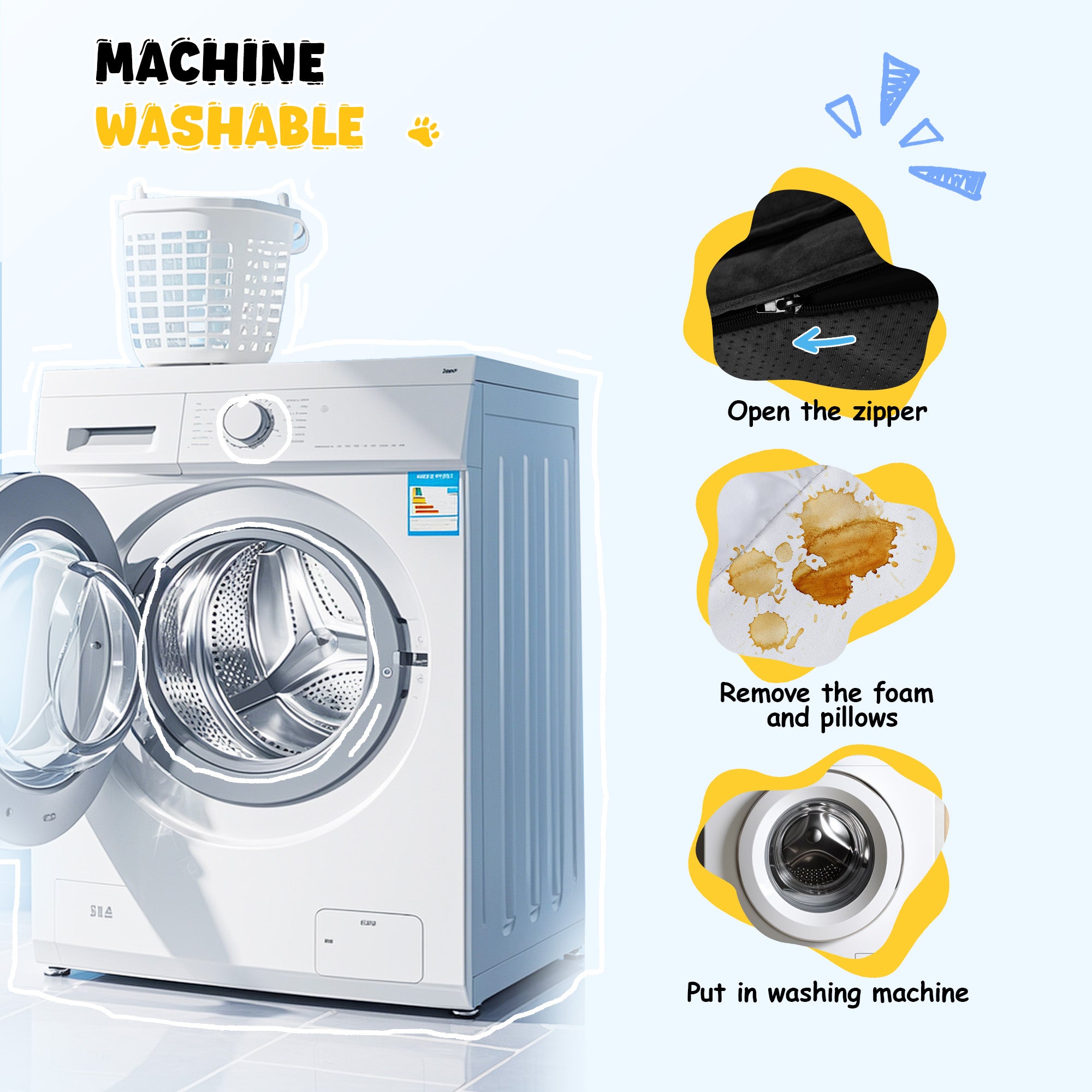 Solespit Large Orthopedic Dog Sofa Bed (Black)