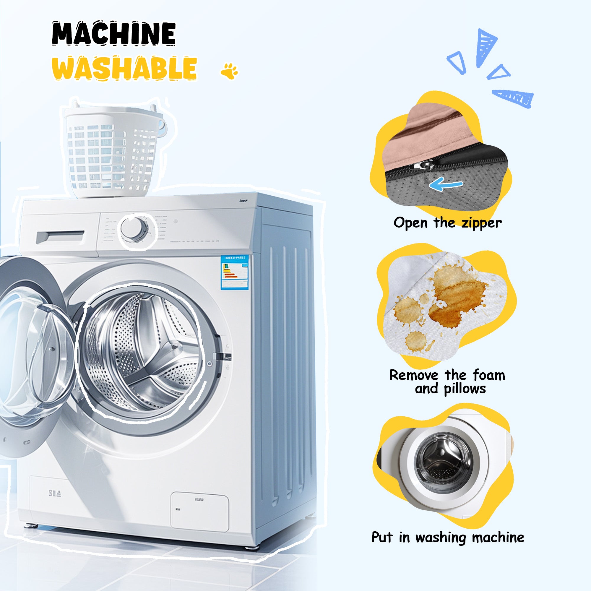 Solespit Large Orthopedic Dog Sofa Bed (Pink)