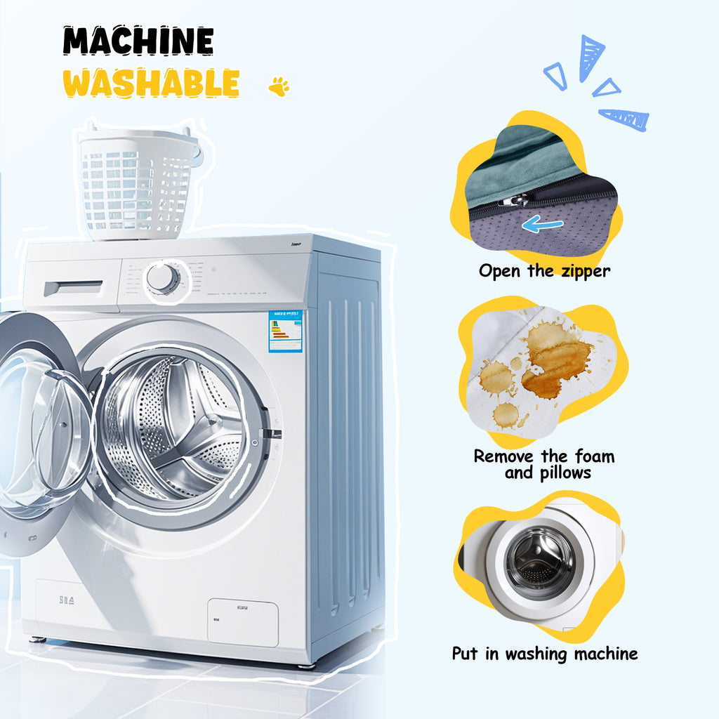 Solespit Large Orthopedic Dog Sofa Bed (Blue)