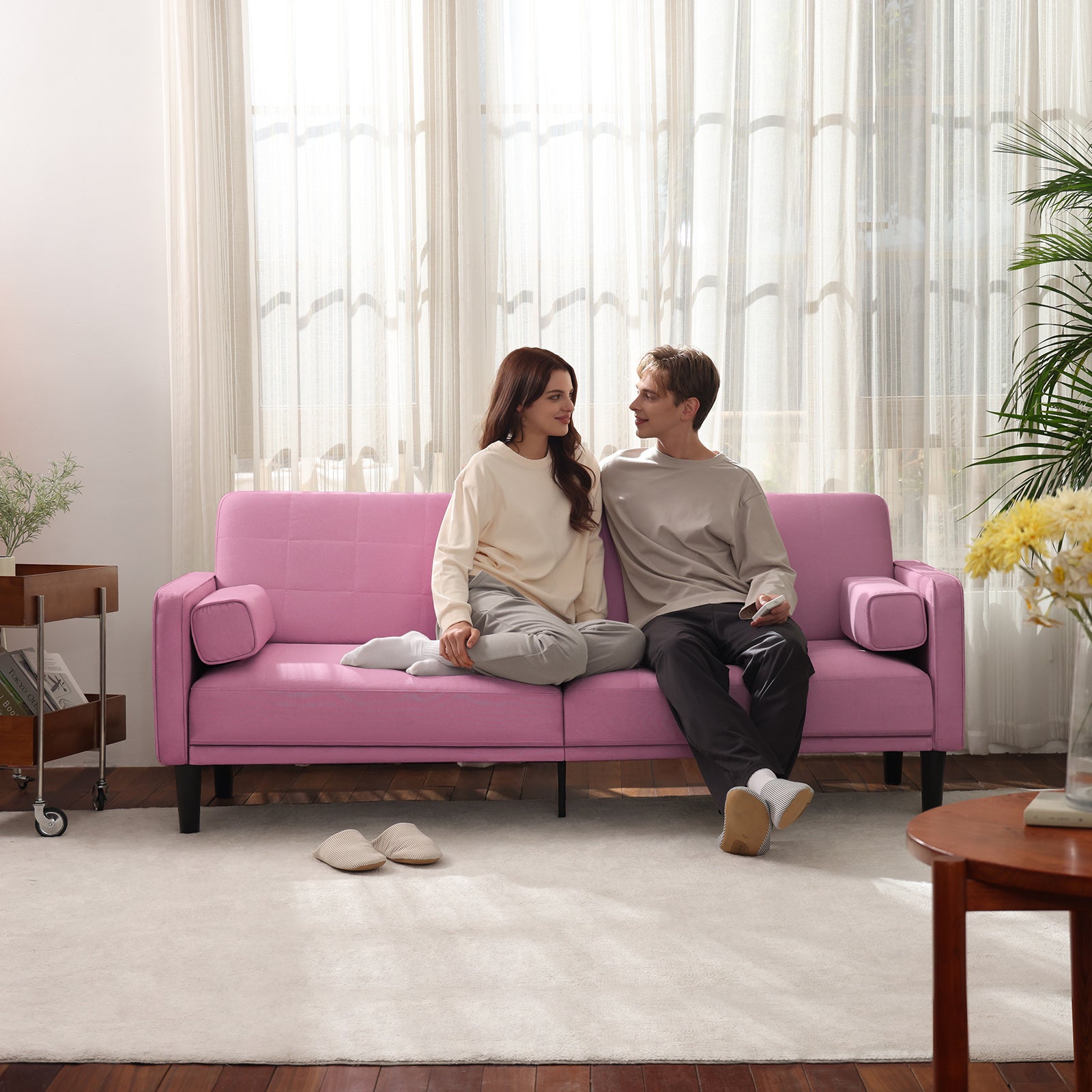 70" Comfy Loveseat Sofa for Small Spaces Small Couch with Removable Washable Cover