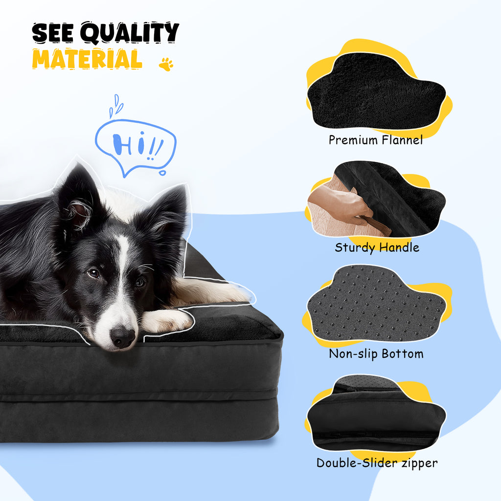 Solespit Large Orthopedic Dog Sofa Bed (Black)