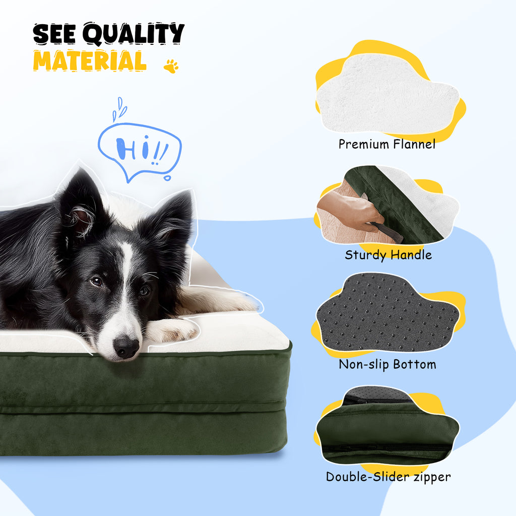 Solespit Large Orthopedic Dog Sofa Bed (Green)