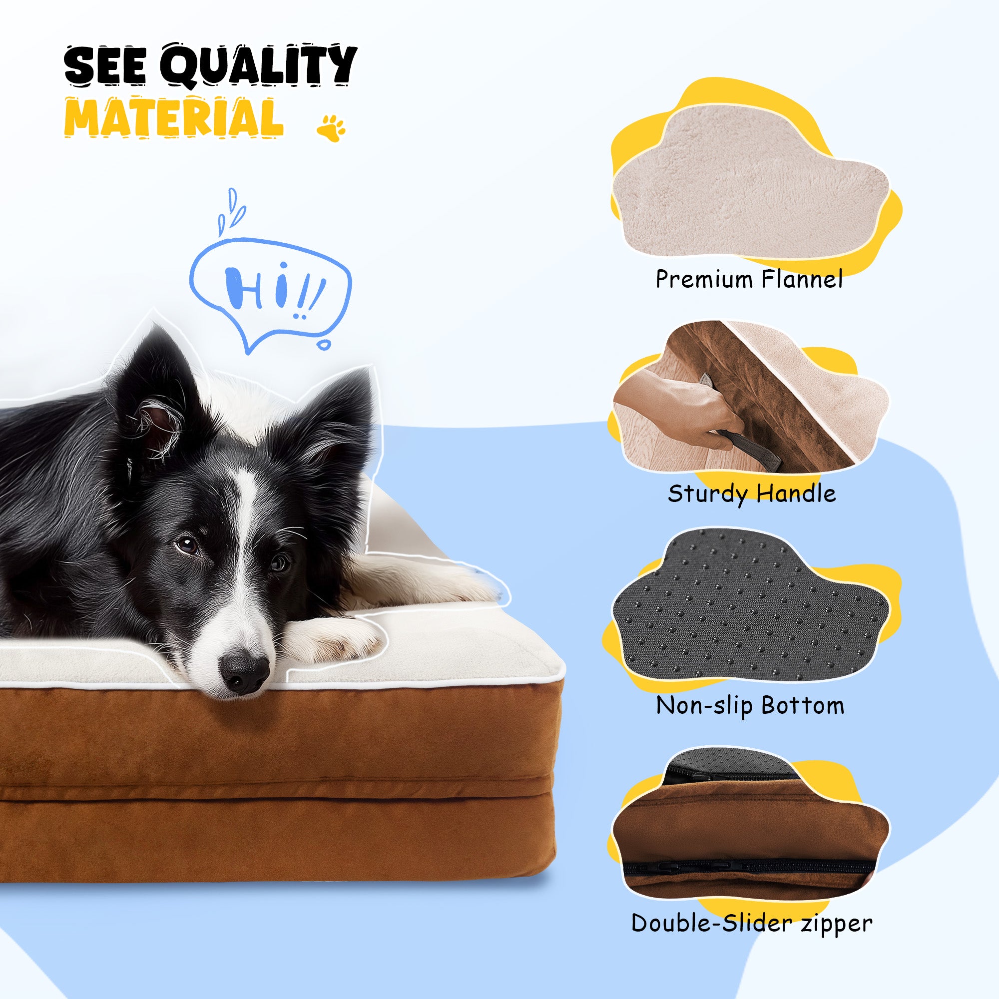 Solespit Large Orthopedic Dog Sofa Bed (Brown)