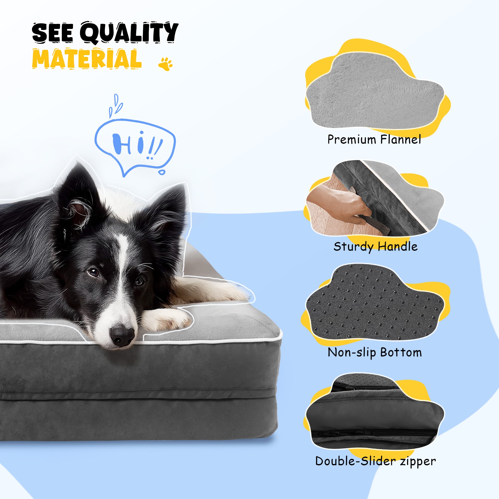Solespit Large Orthopedic Dog Sofa Bed (Gray)