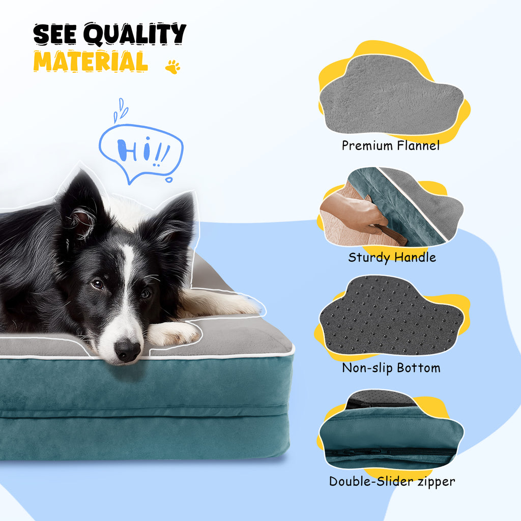 Solespit Large Orthopedic Dog Sofa Bed (Blue)