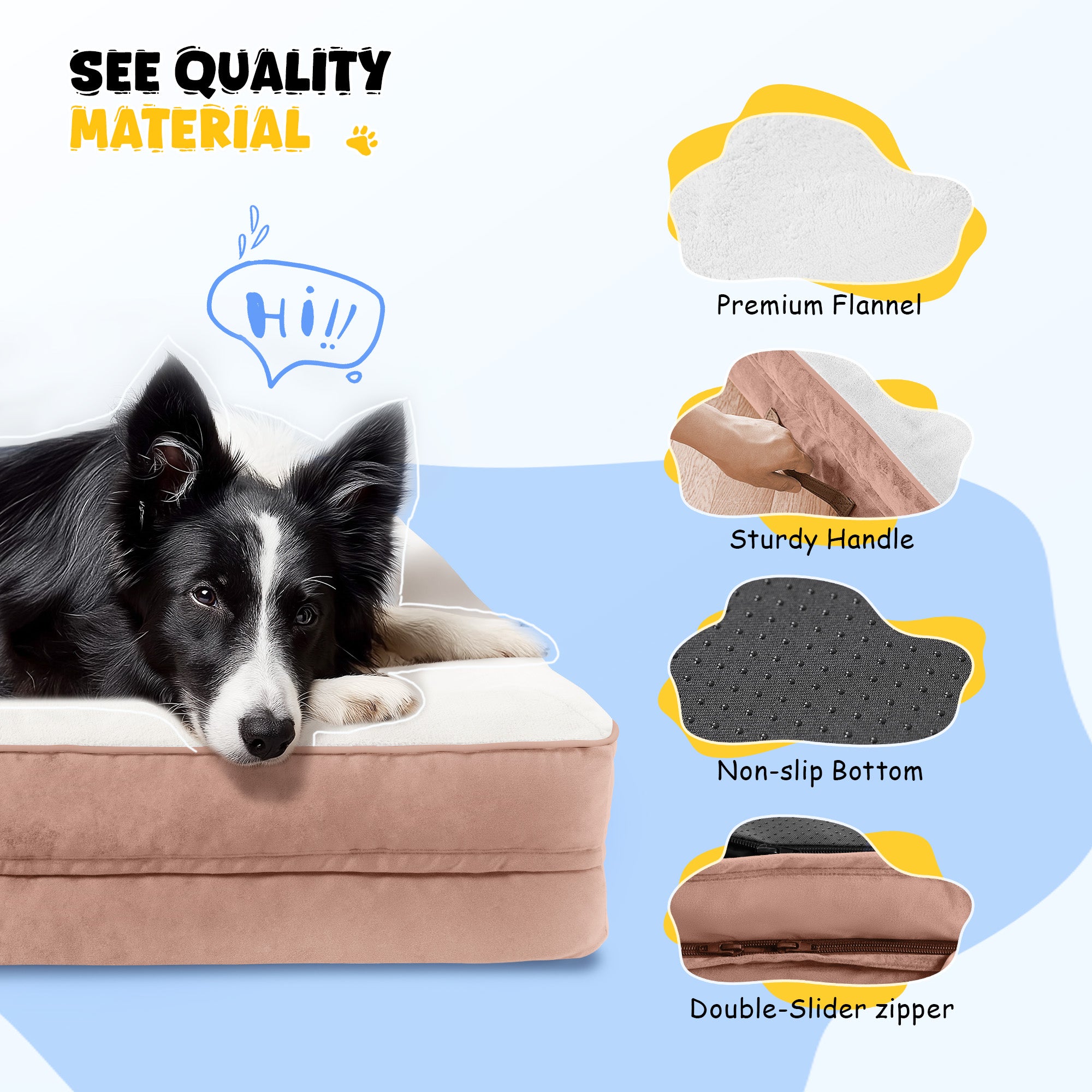 Solespit Large Orthopedic Dog Sofa Bed (Pink)