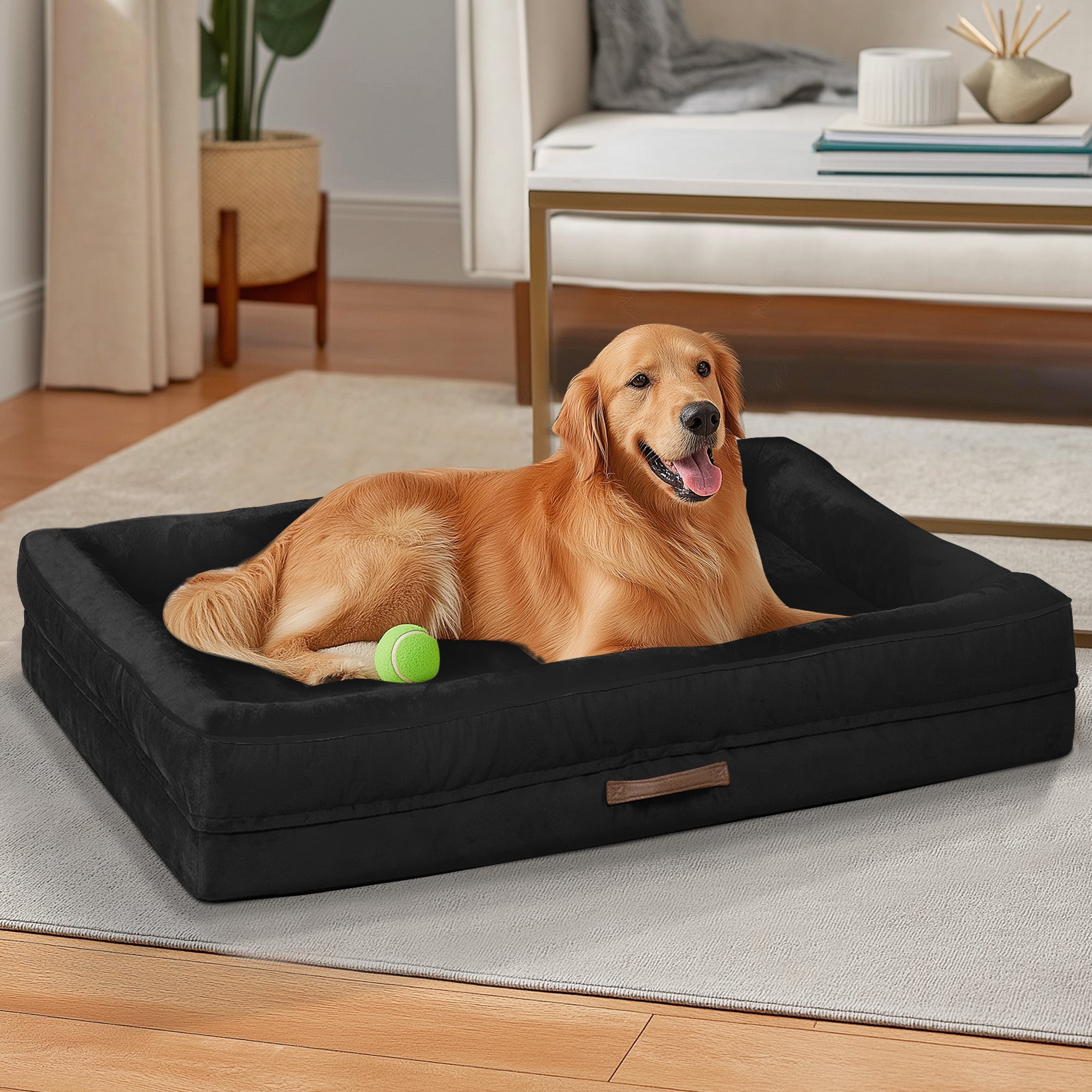 Solespit Large Orthopedic Dog Sofa Bed (Black)