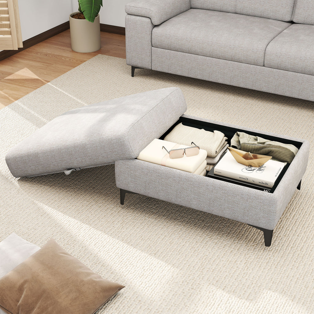 Modular Storage Ottoman for Sectional Sofa Loveseat Footrest