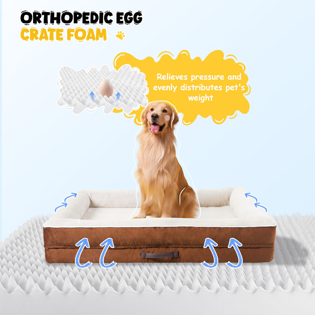 Solespit Large Orthopedic Dog Sofa Bed (Brown)