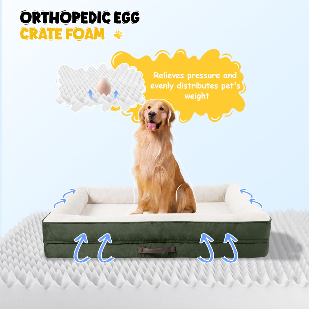 Solespit Large Orthopedic Dog Sofa Bed (Green)