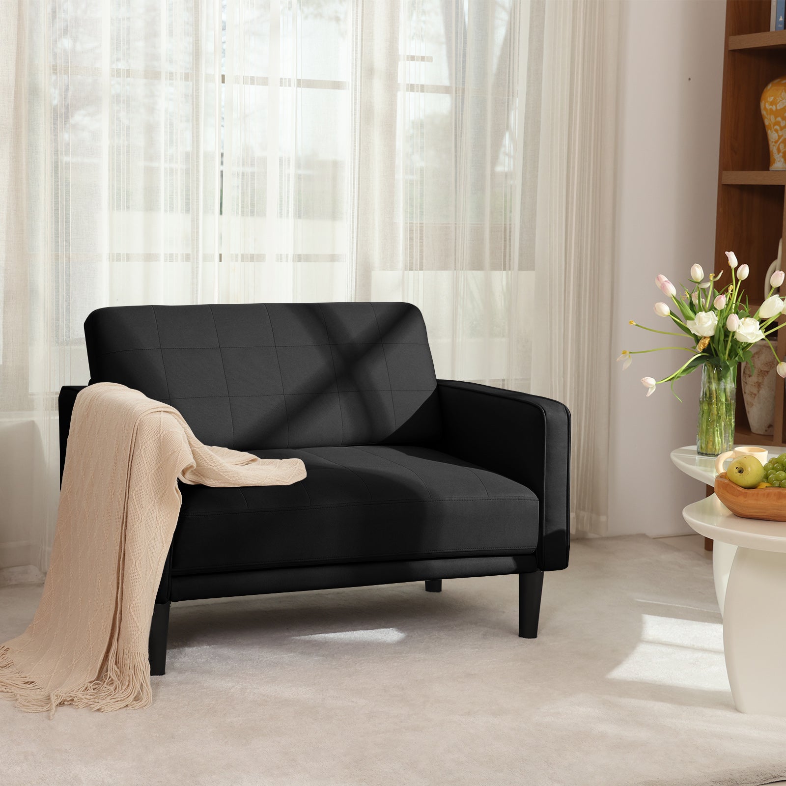 45" Comfy Loveseat Sofa for Small Spaces Small Couch with Removable Washable Cover