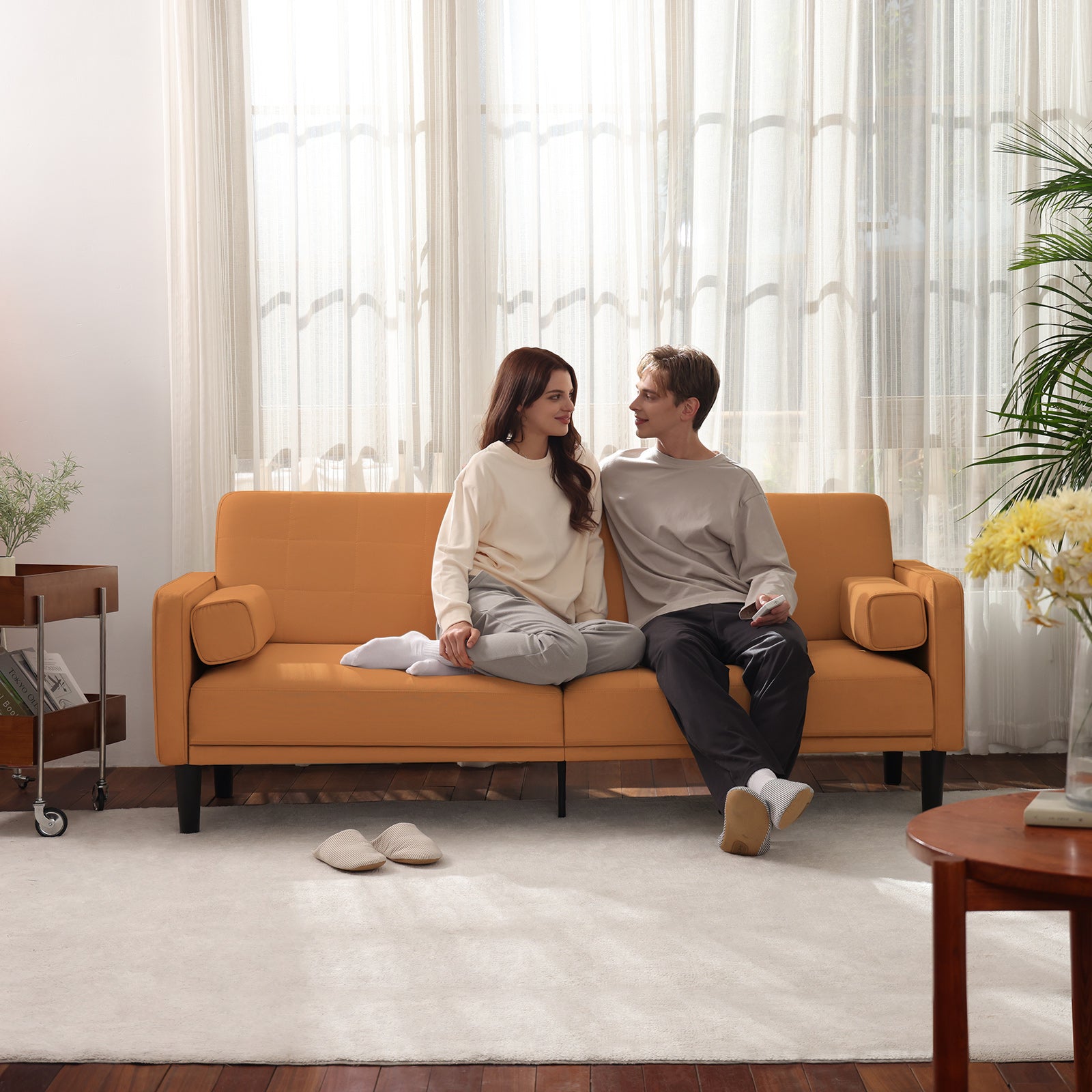 70" Comfy Loveseat Sofa for Small Spaces Small Couch with Removable Washable Cover