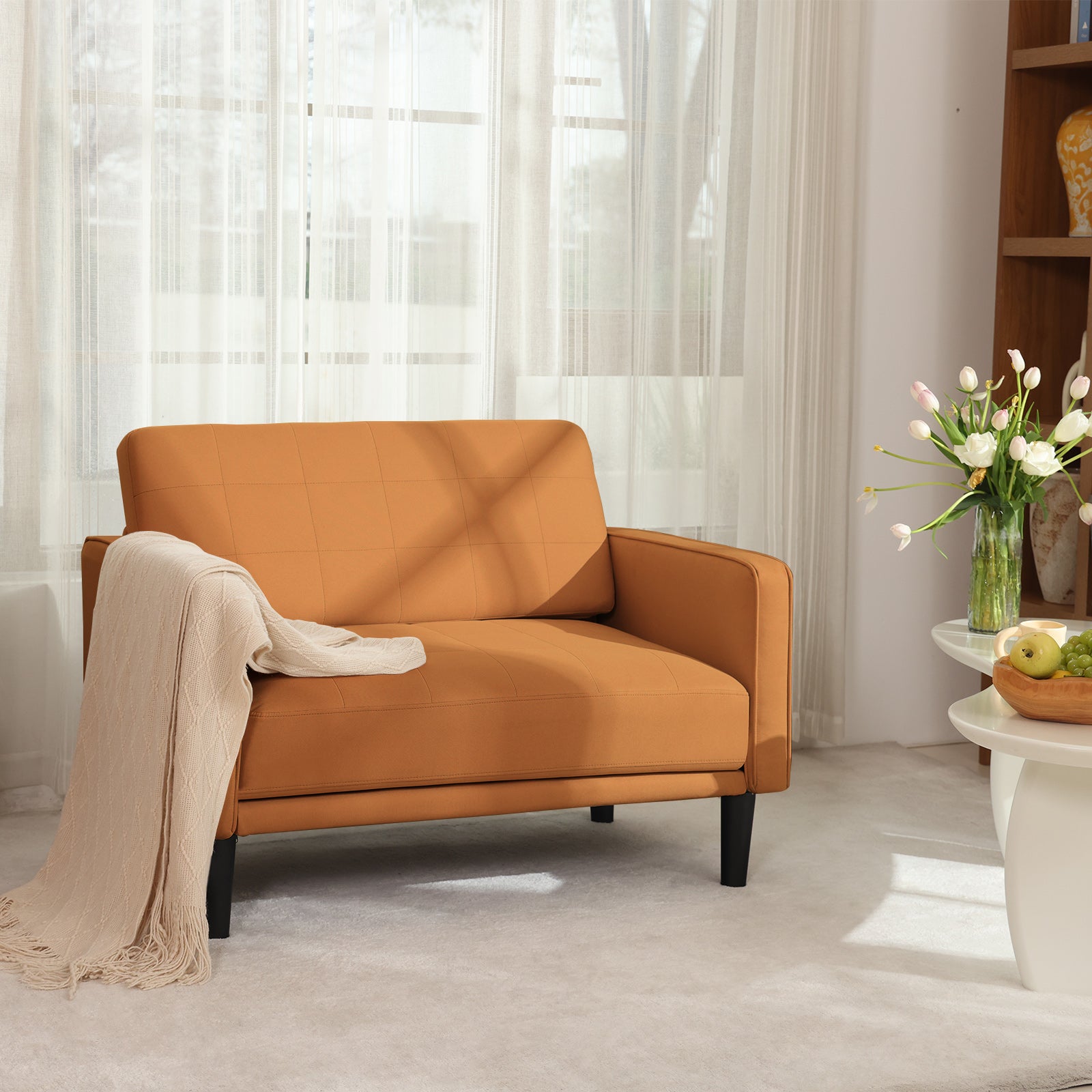 45" Comfy Loveseat Sofa for Small Spaces Small Couch with Removable Washable Cover