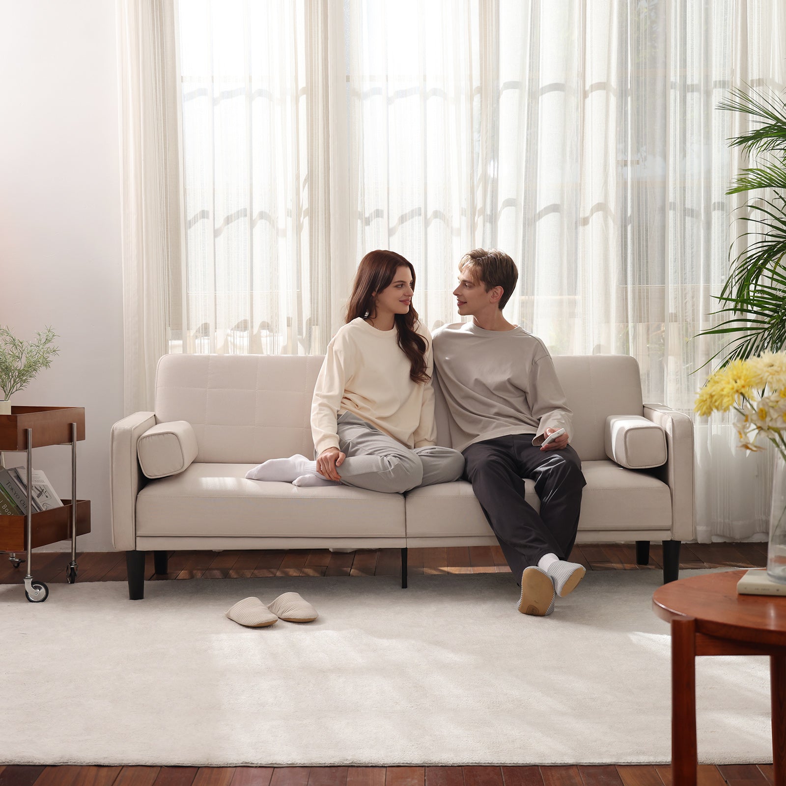 70" Comfy Loveseat Sofa for Small Spaces Small Couch with Removable Washable Cover