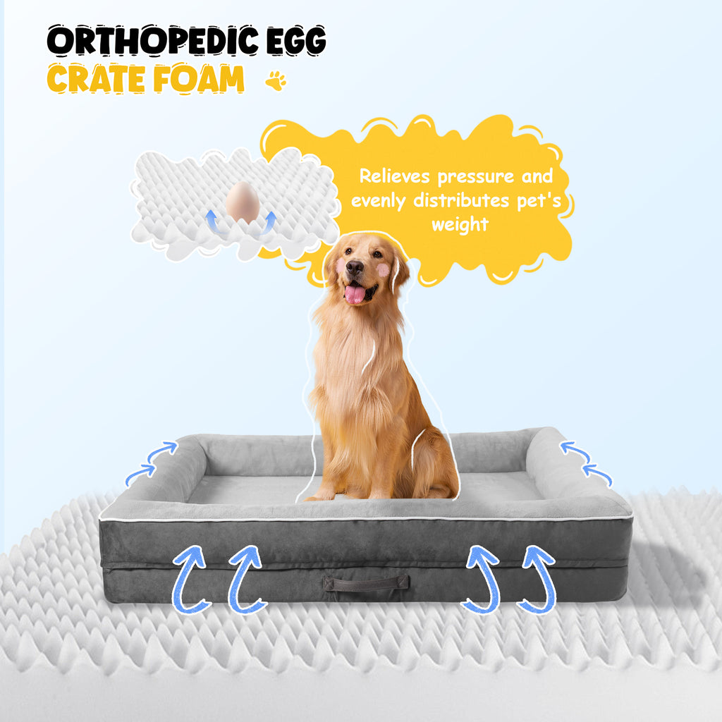 Solespit Large Orthopedic Dog Sofa Bed (Gray)