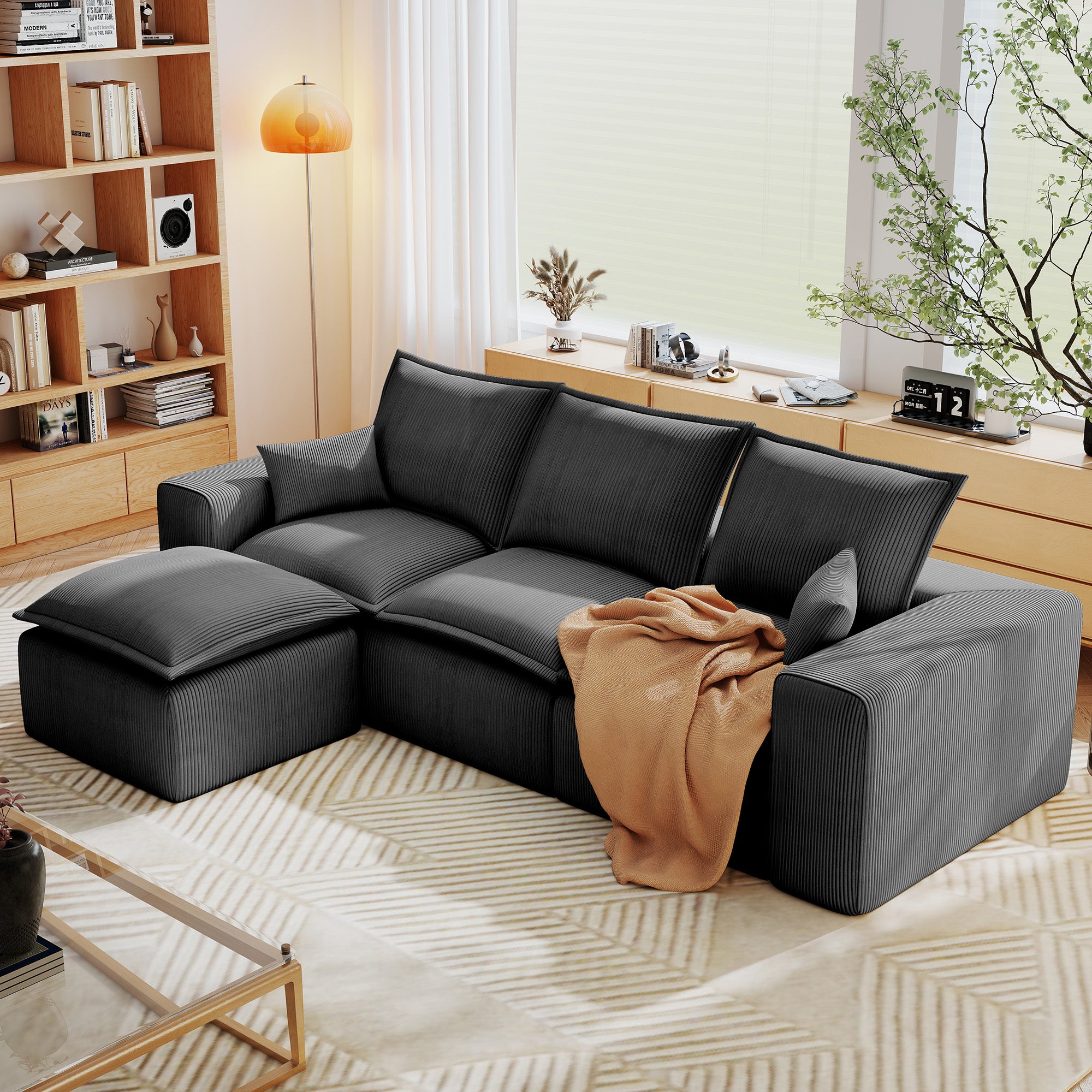 107" L Shaped Modular Sectional Couches for Living Room