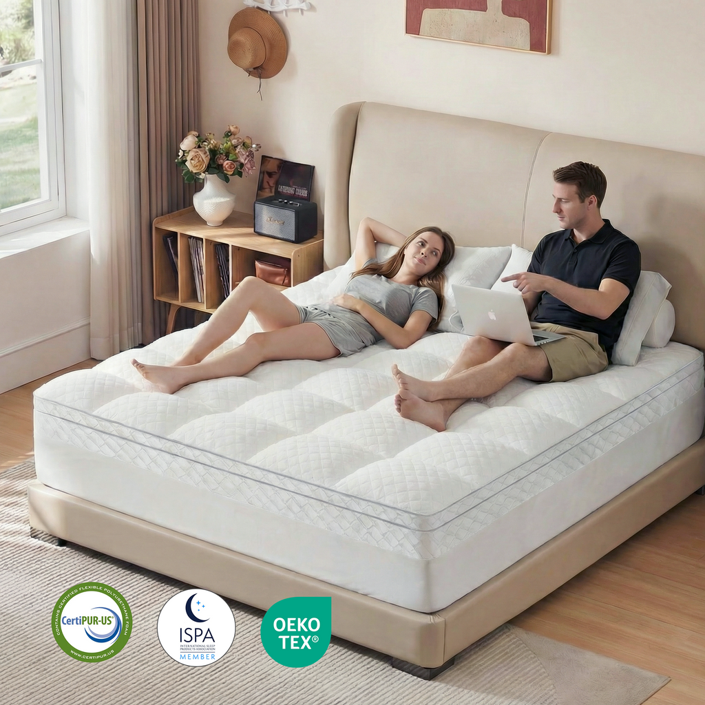 Dual Layer 3 Inch Mattress Topper Cooling Gel Memory Foam  Mattress Pad
