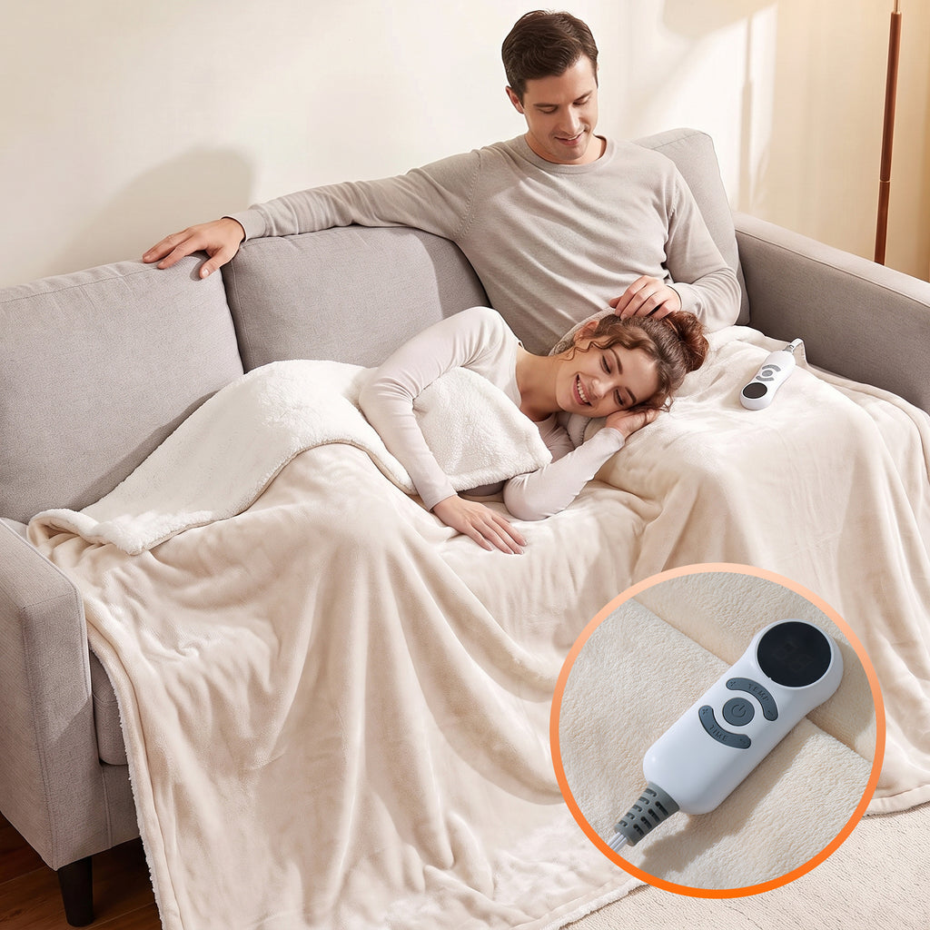 Flannel & Sherpa Electric Heated Blanket