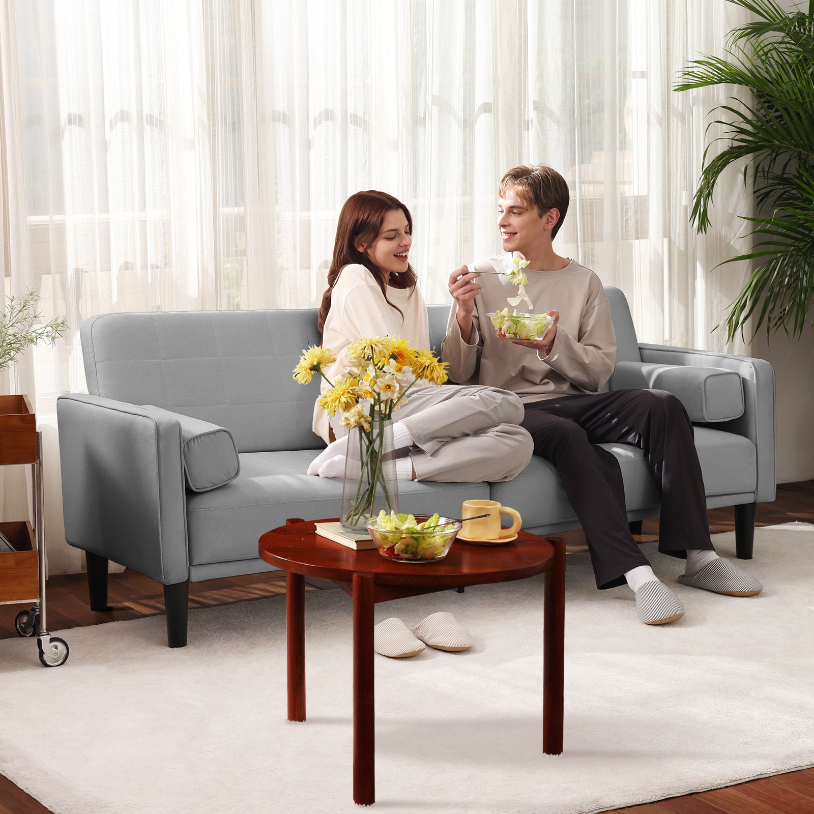 79" Comfy Loveseat Sofa for Small Spaces Small Couch with Removable Washable Cover