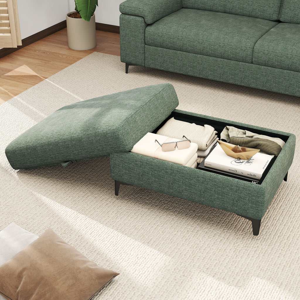 Modular Storage Ottoman for Sectional Sofa Loveseat Footrest