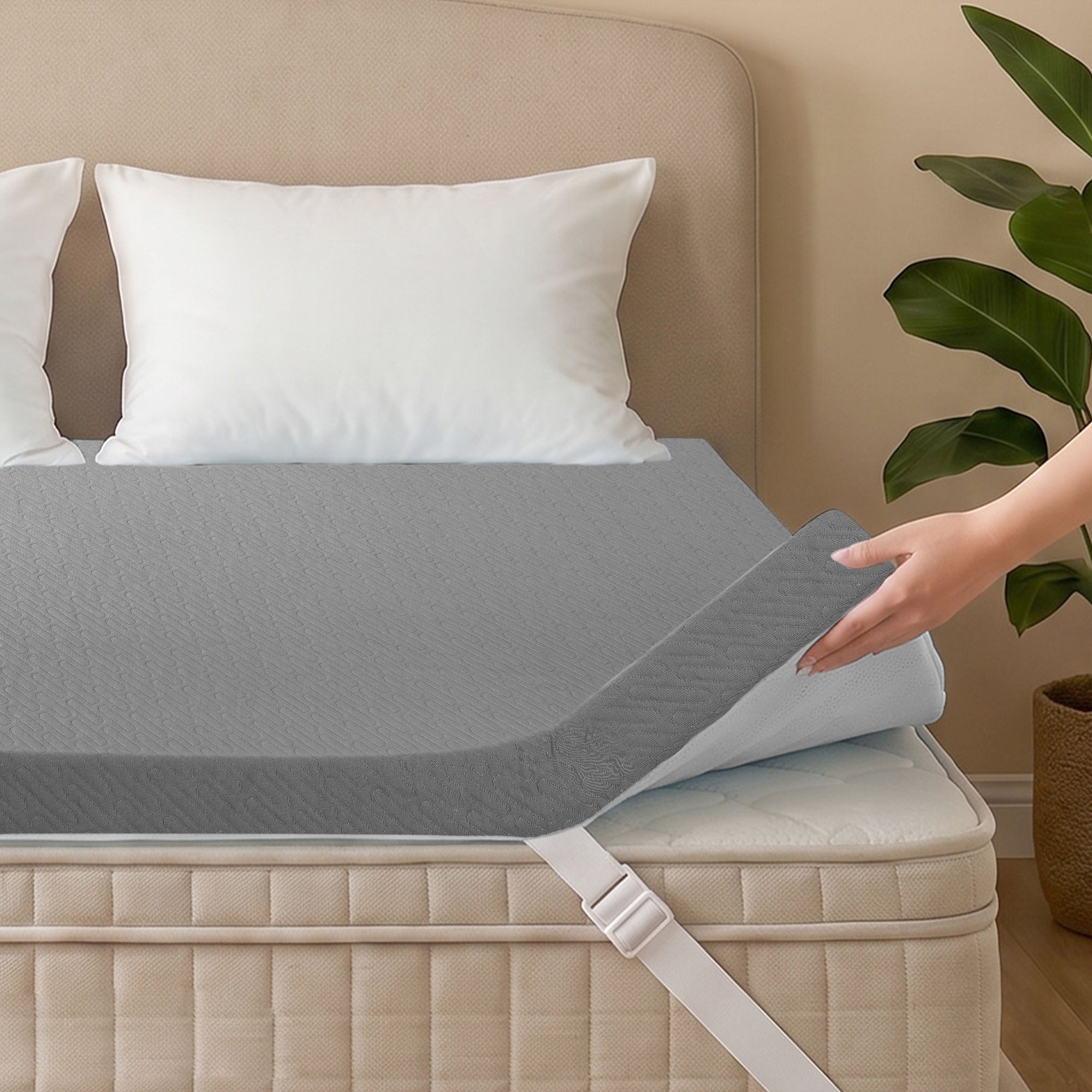 3 Inch Memory Foam Mattress Topper Cooling Bed Topper (with Removable & Washable Bamboo Cover)
