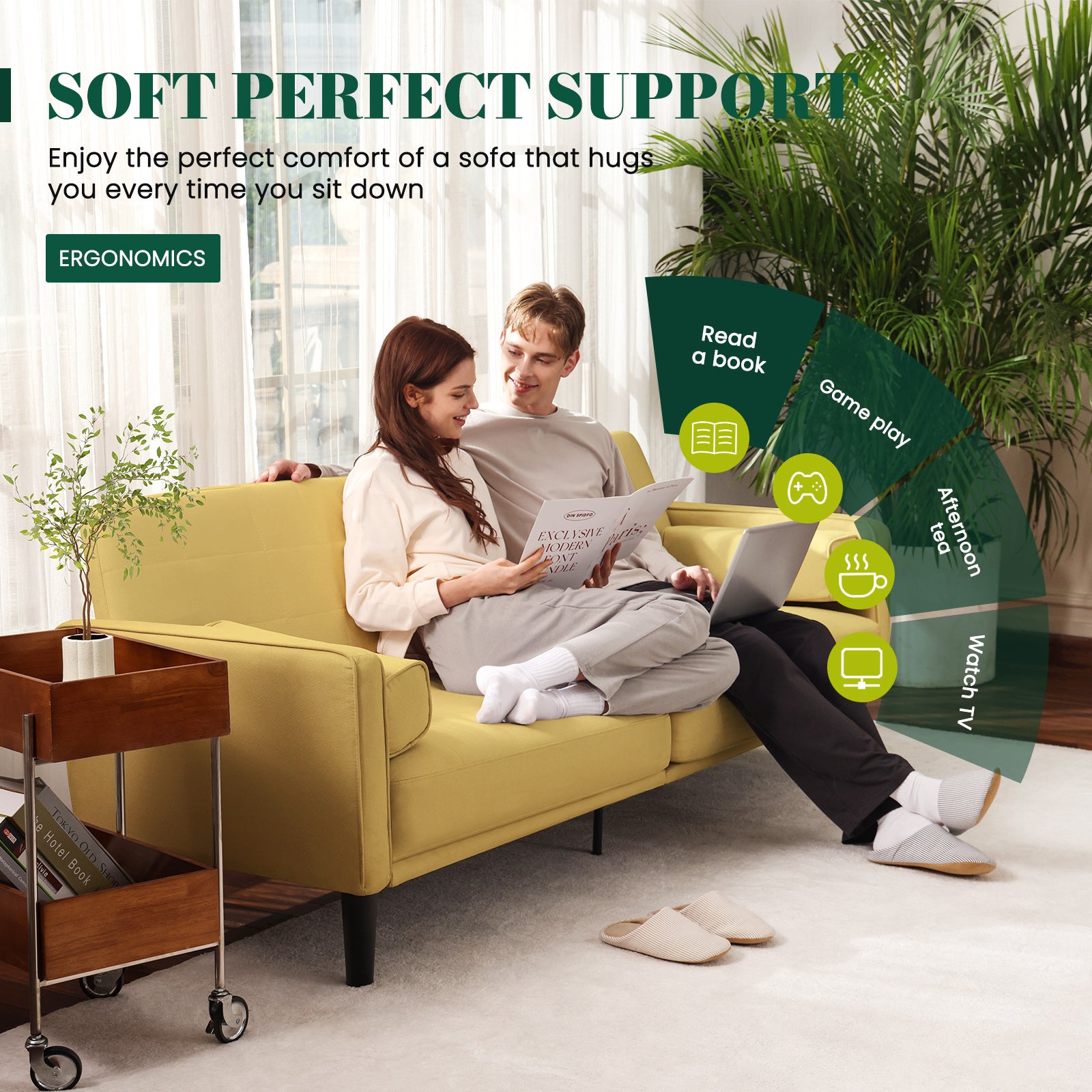 70" Comfy Loveseat Sofa for Small Spaces Small Couch with Removable Washable Cover