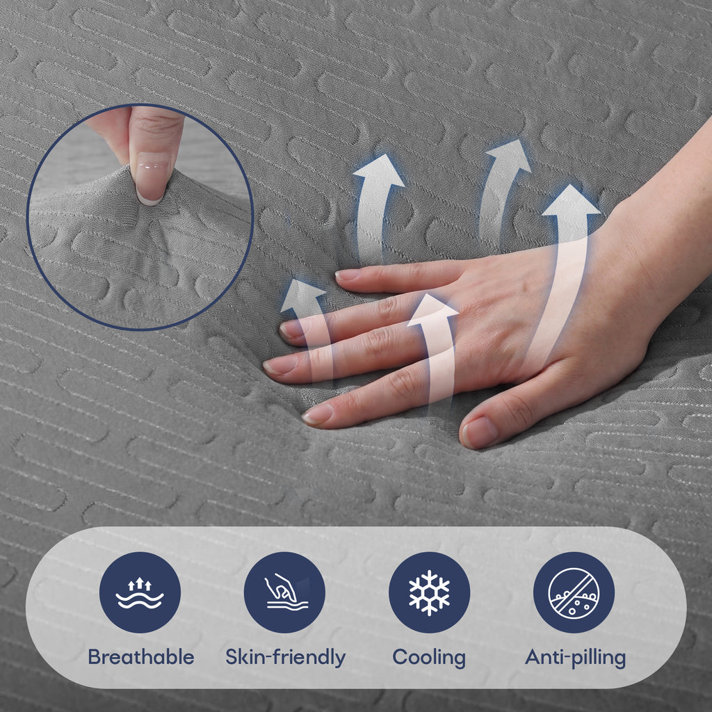 3 Inch Memory Foam Mattress Topper Cooling Bed Topper (with Removable & Washable Bamboo Cover)