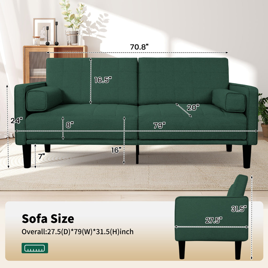79" Comfy Loveseat Sofa for Small Spaces Small Couch with Removable Washable Cover
