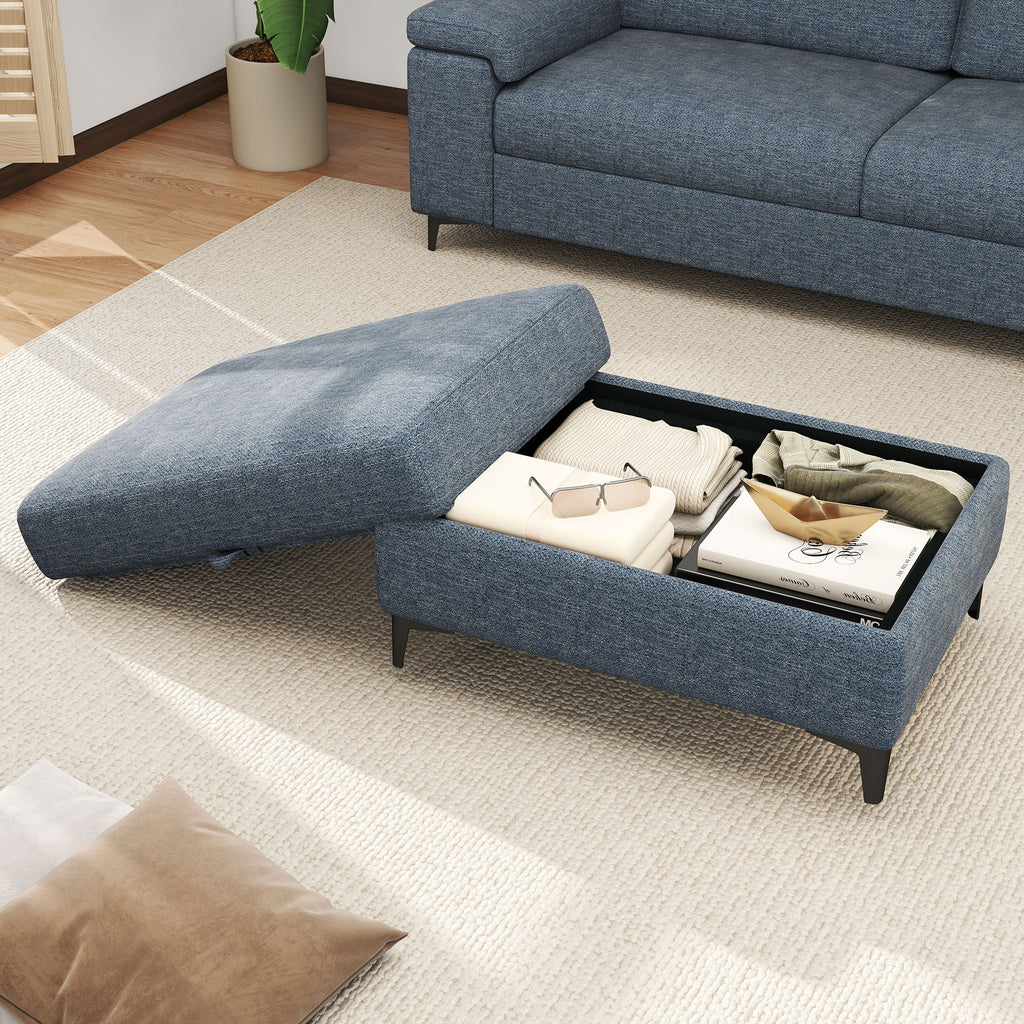 Modular Storage Ottoman for Sectional Sofa Loveseat Footrest