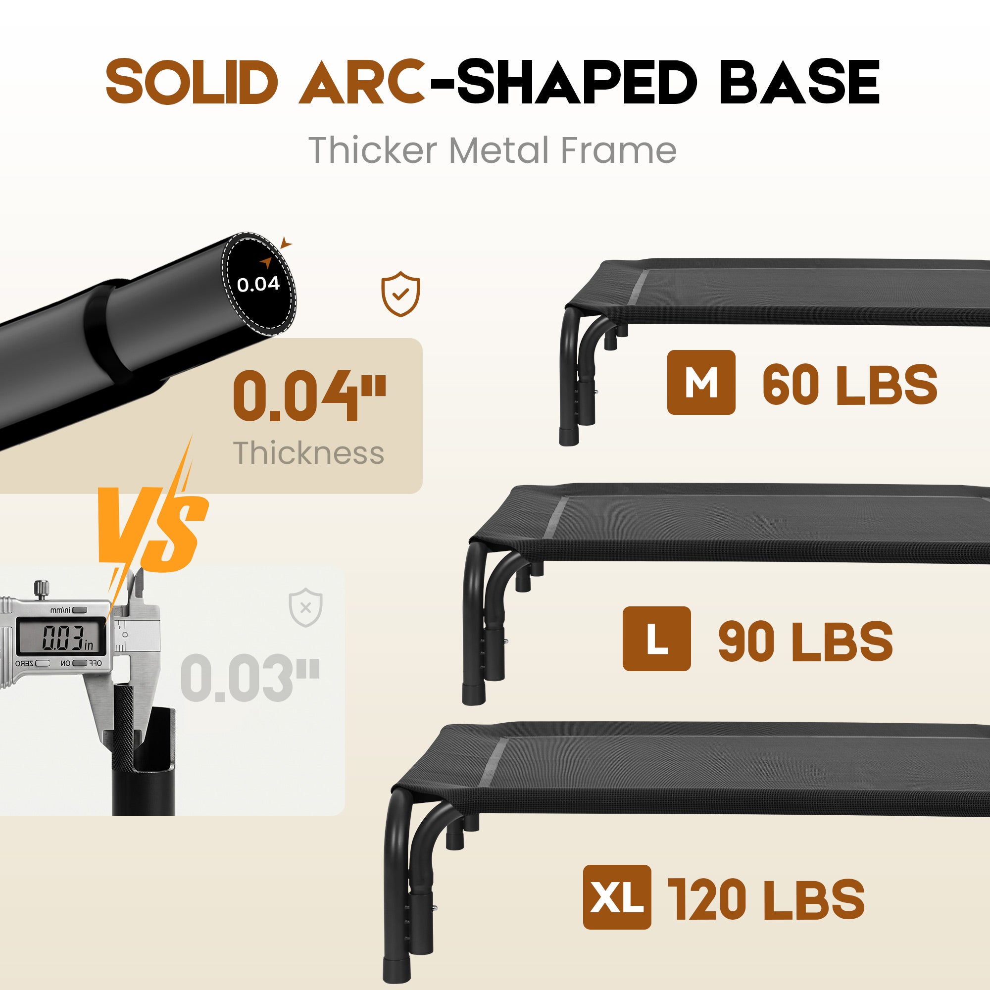 Elevated Dog Bed Raised Outdoor No-Tool Assembly