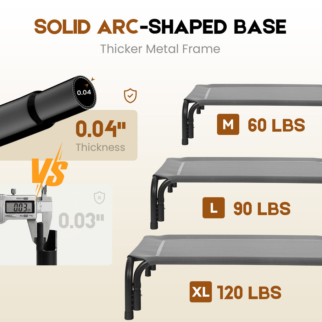 Elevated Dog Bed Raised Outdoor No-Tool Assembly