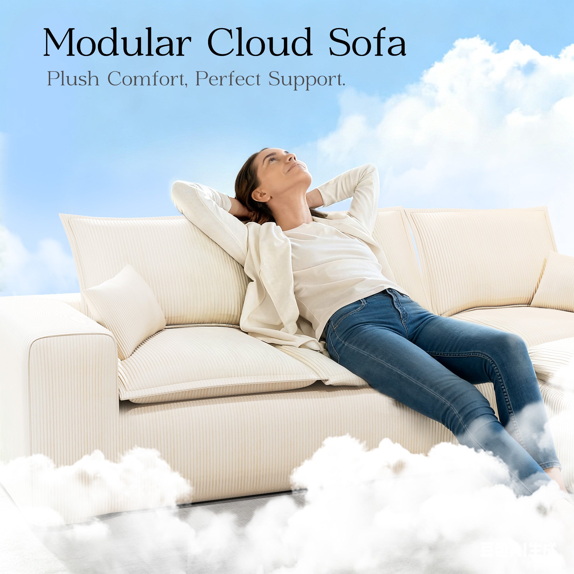 107" L Shaped Modular Sectional Couches for Living Room