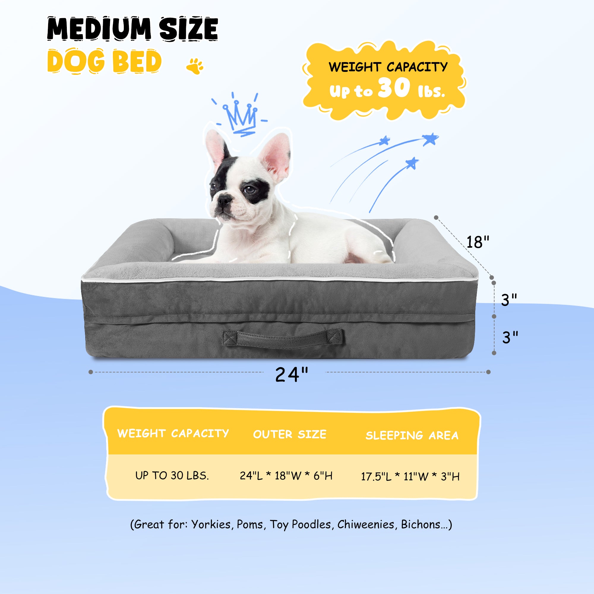 Solespit Large Orthopedic Dog Sofa Bed (Gray)