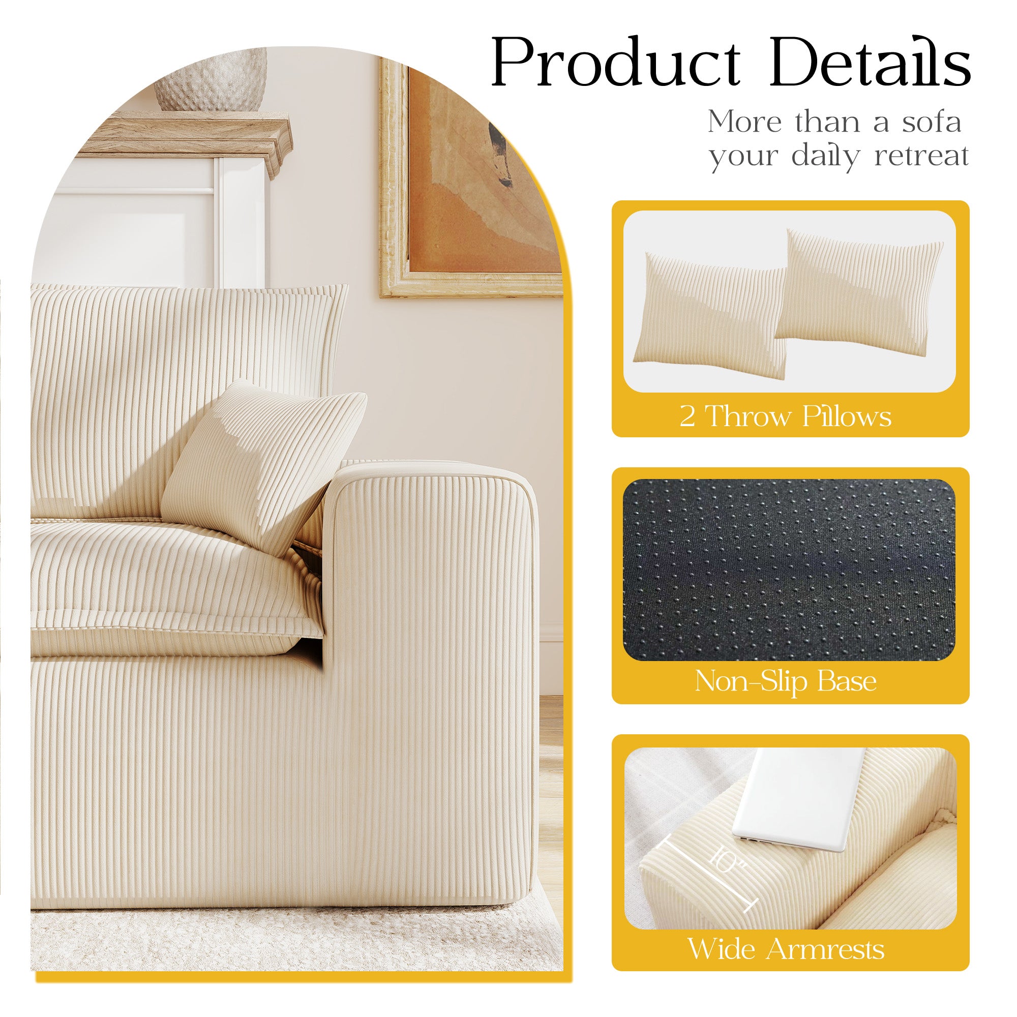 107" L Shaped Modular Sectional Couches for Living Room