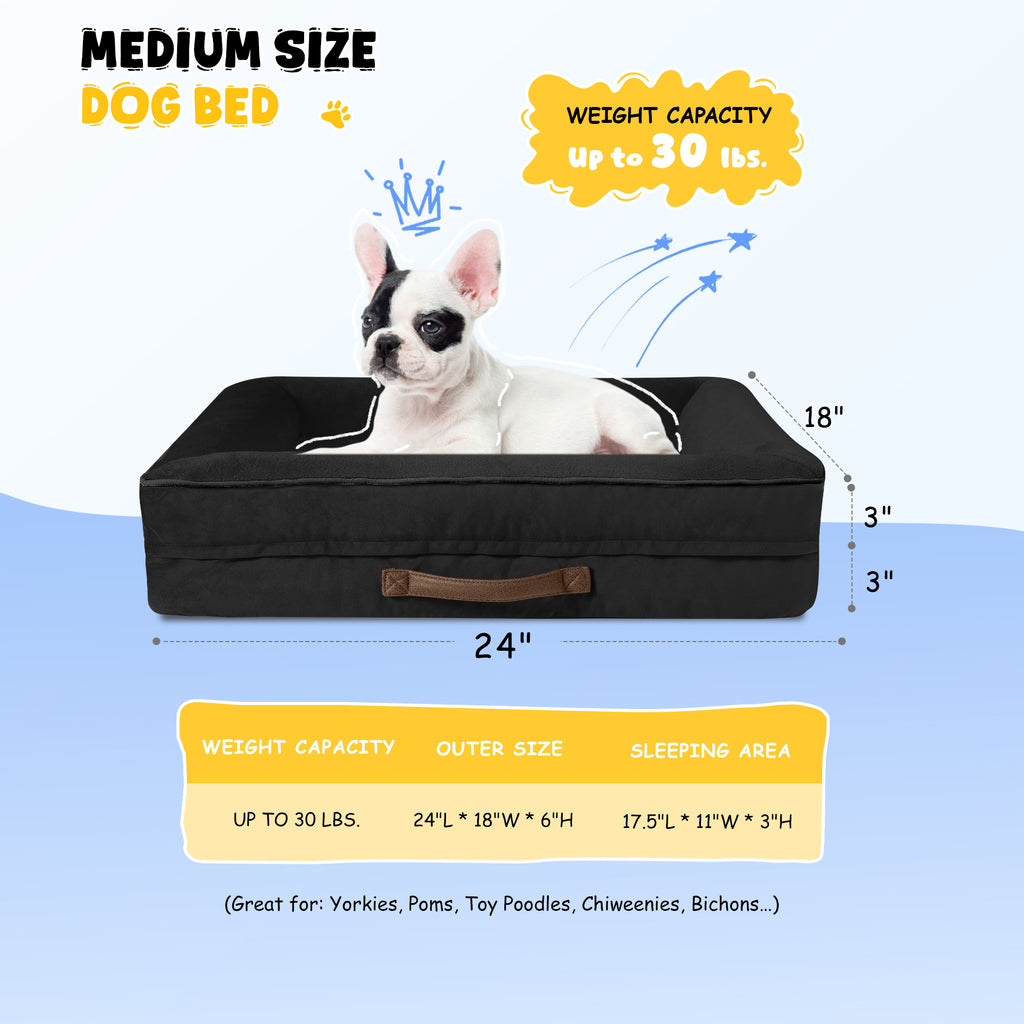 Solespit Large Orthopedic Dog Sofa Bed (Black)