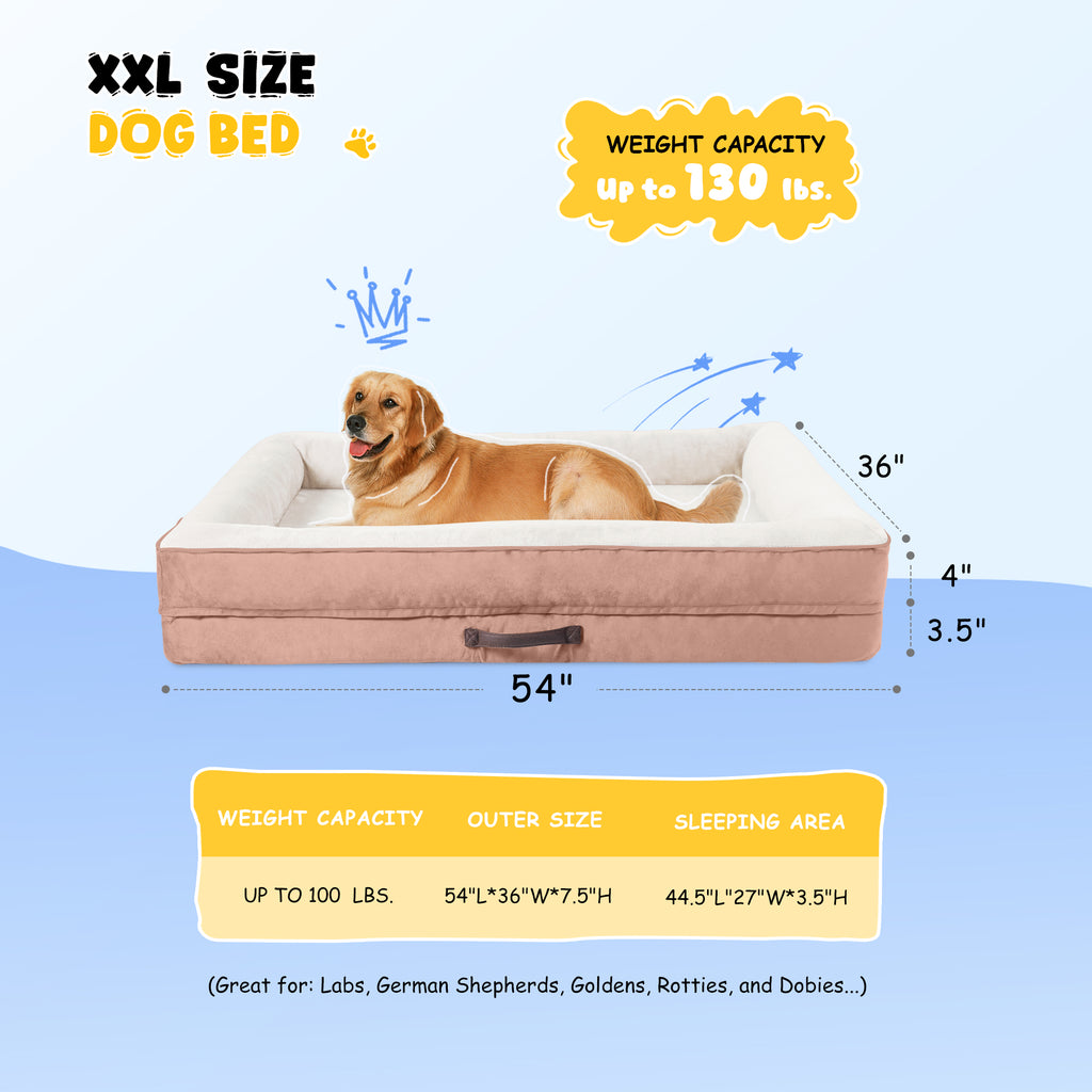 Solespit Large Orthopedic Dog Sofa Bed (Pink)