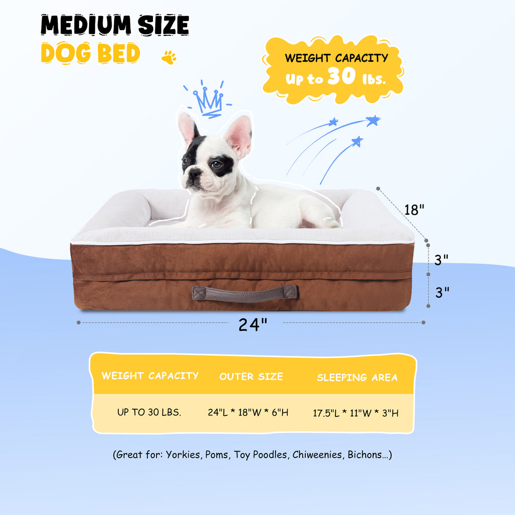 Solespit Large Orthopedic Dog Sofa Bed (Brown)