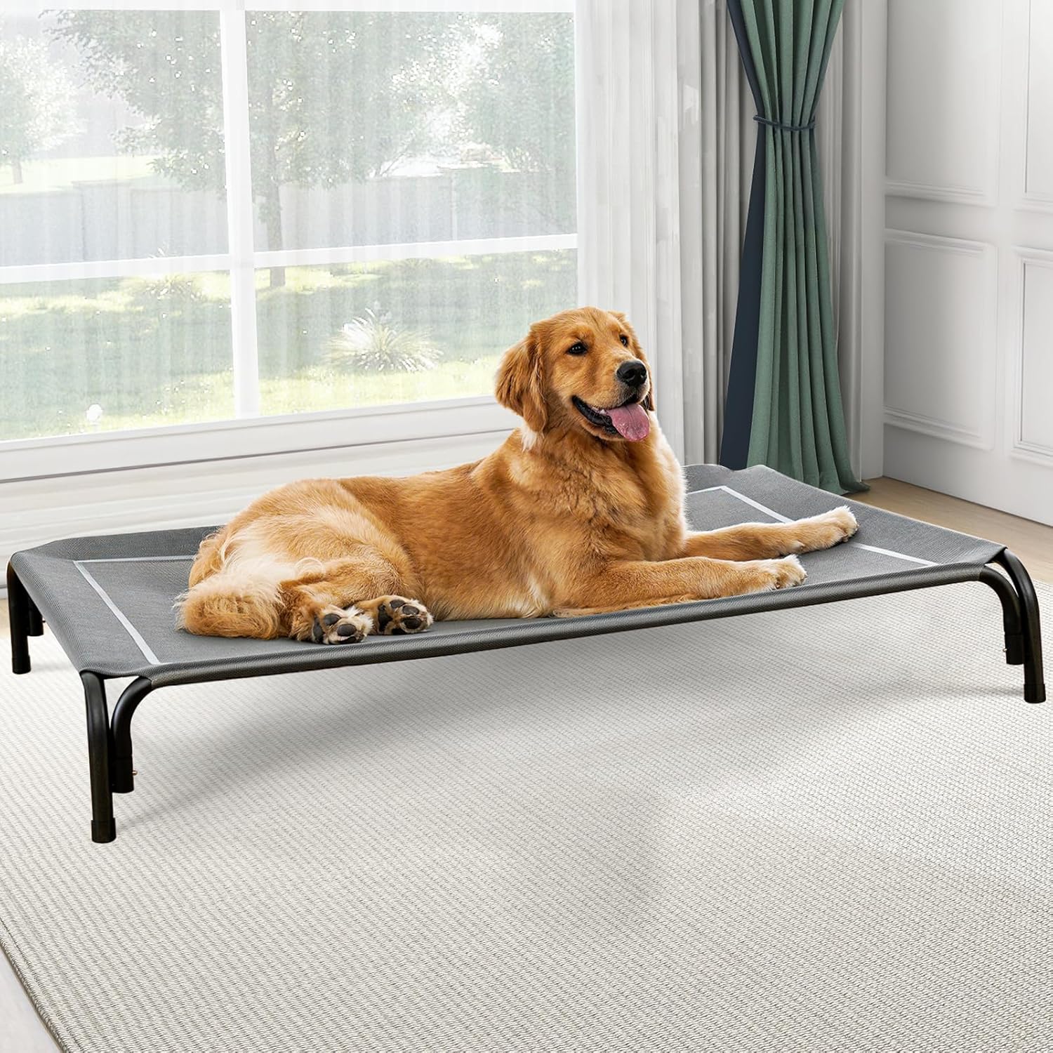 Elevated Dog Bed Raised Outdoor No-Tool Assembly