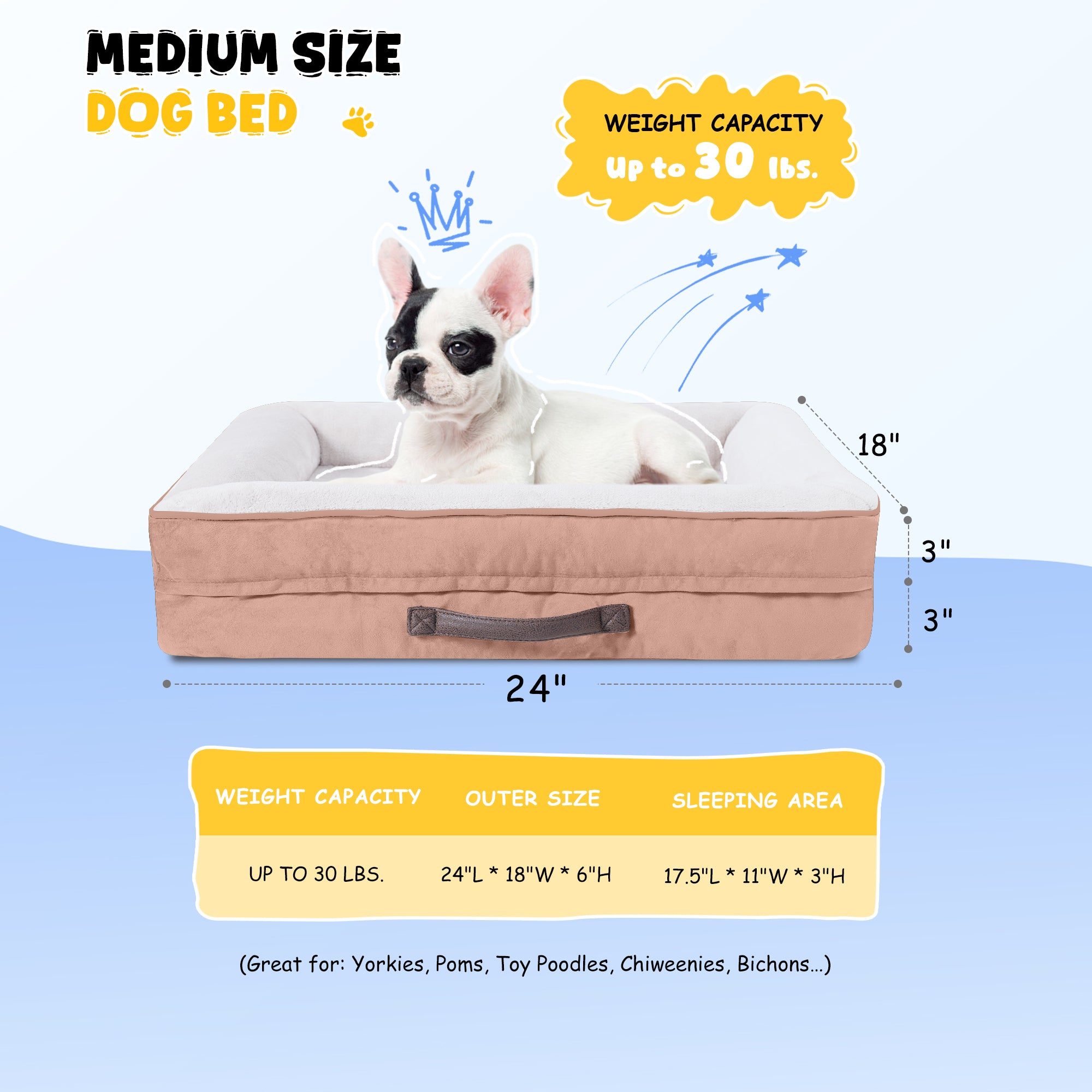 Solespit Large Orthopedic Dog Sofa Bed (Pink)