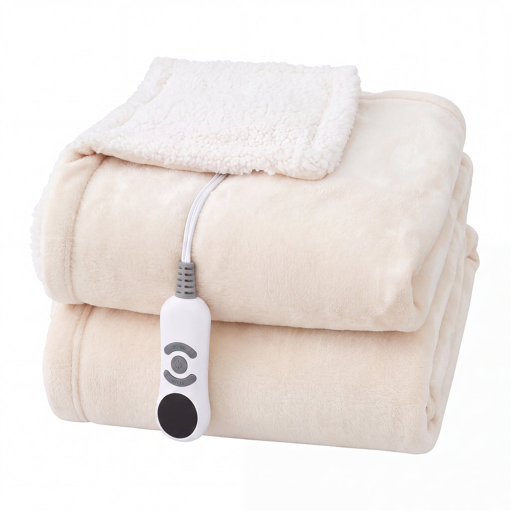 Flannel & Sherpa Electric Heated Blanket